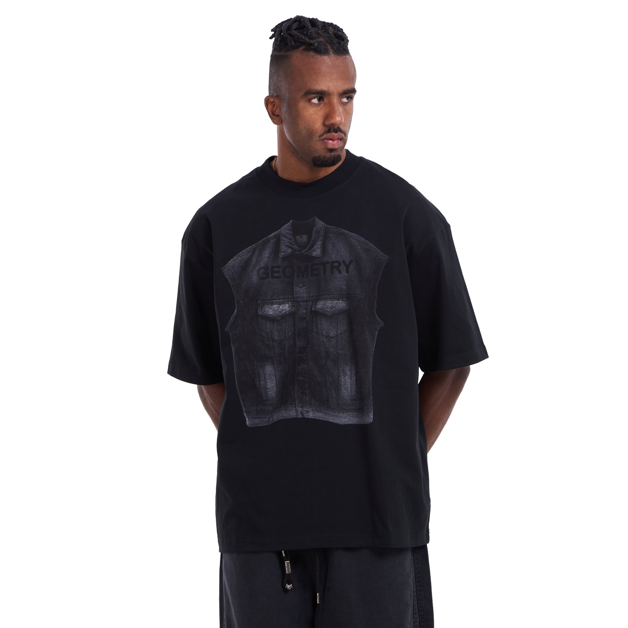Black Printed Oversize T-shirt