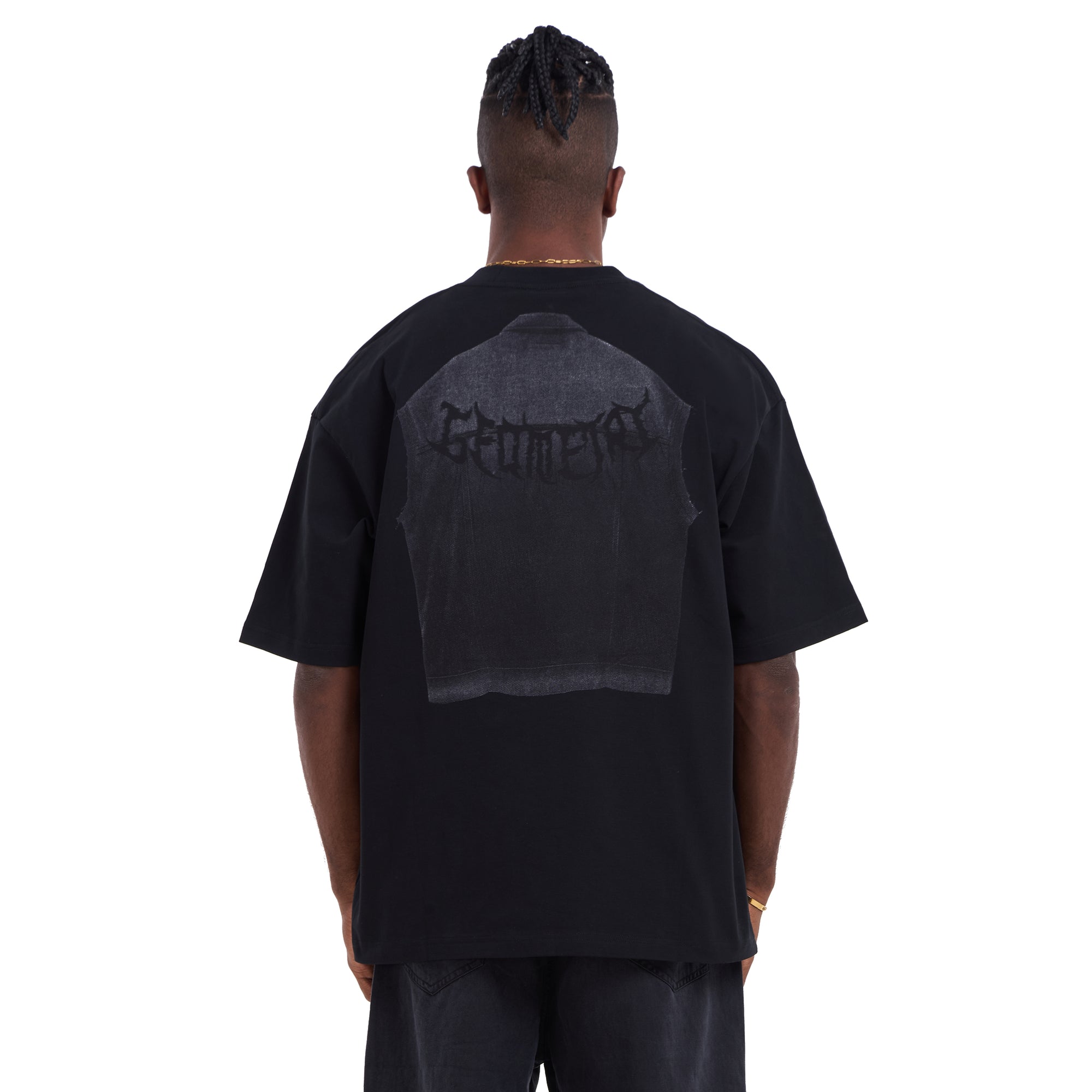 Black Printed Oversize T-shirt