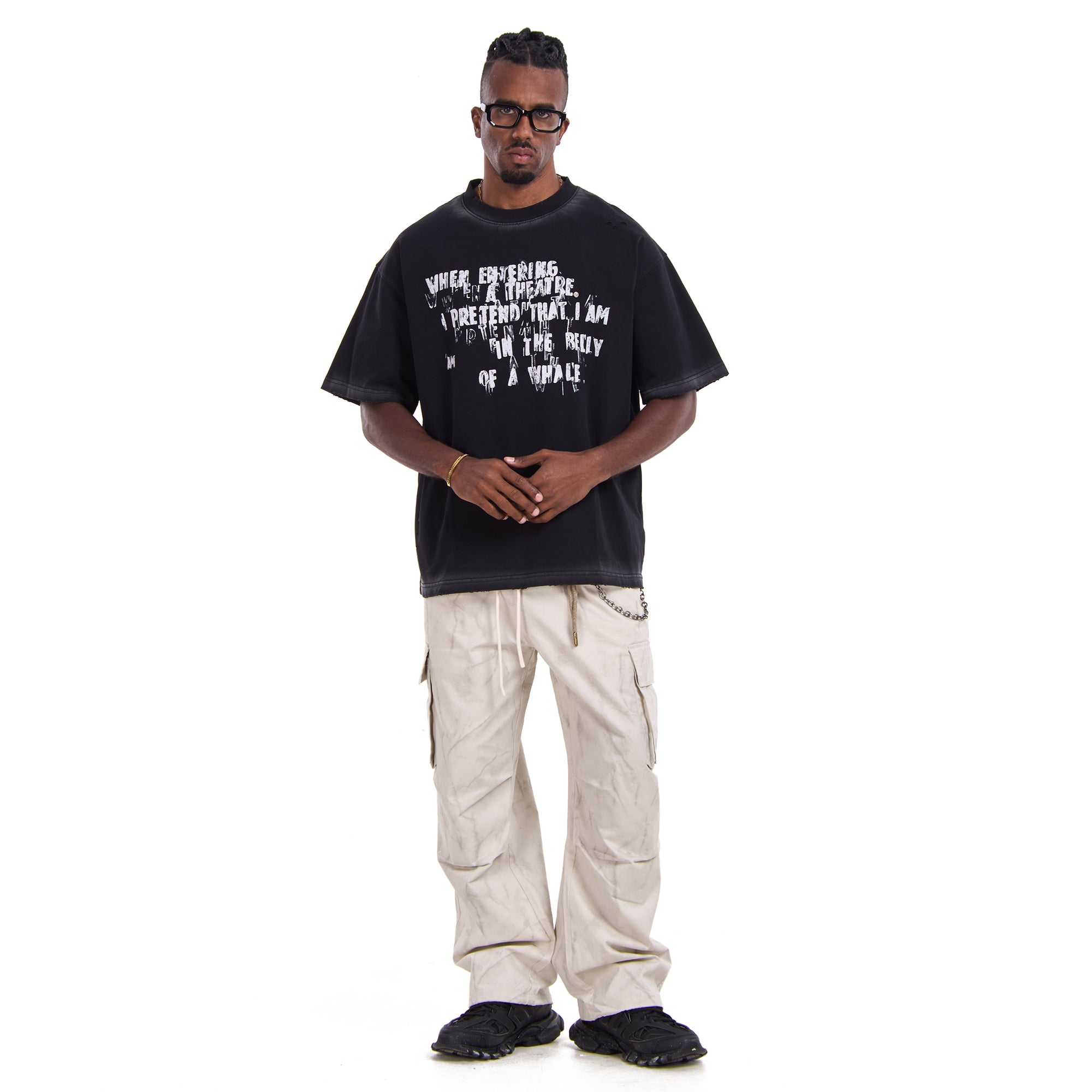 Black Printed Oversize T-shirt