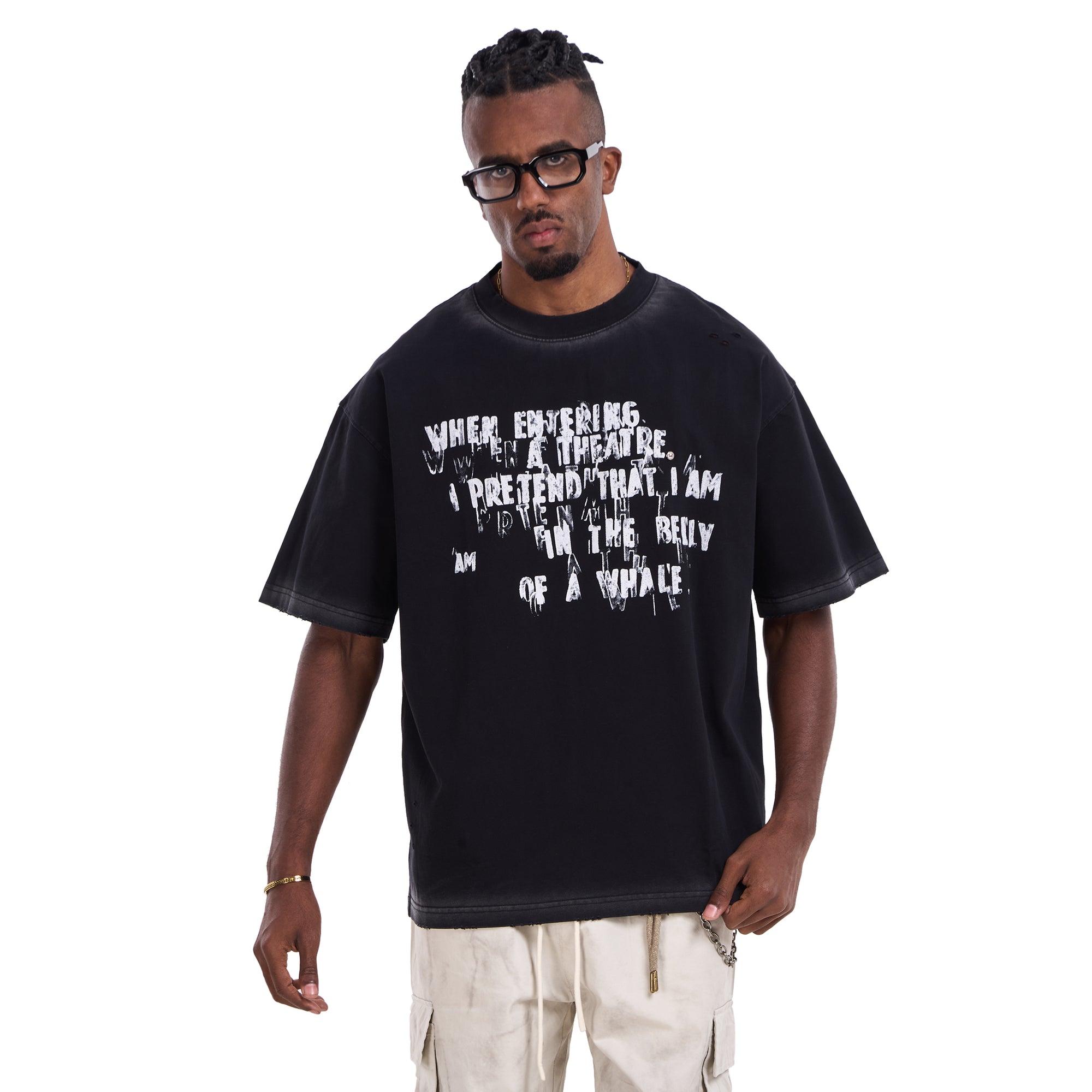 Black Printed Oversize T-shirt