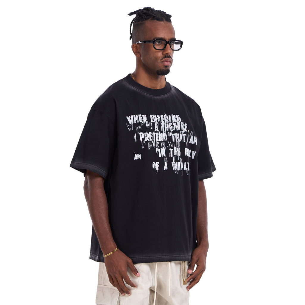 Black Printed Oversize T-shirt