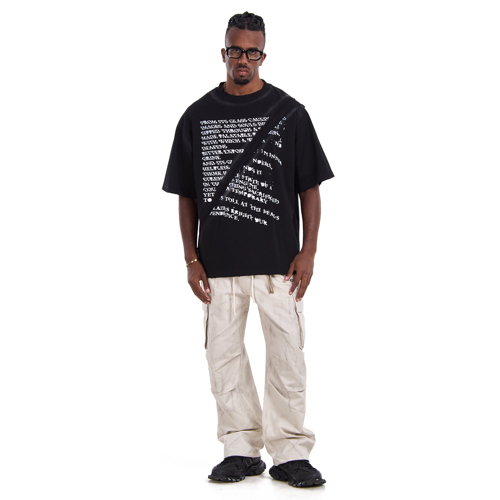 Black Printed Oversize T-shirt