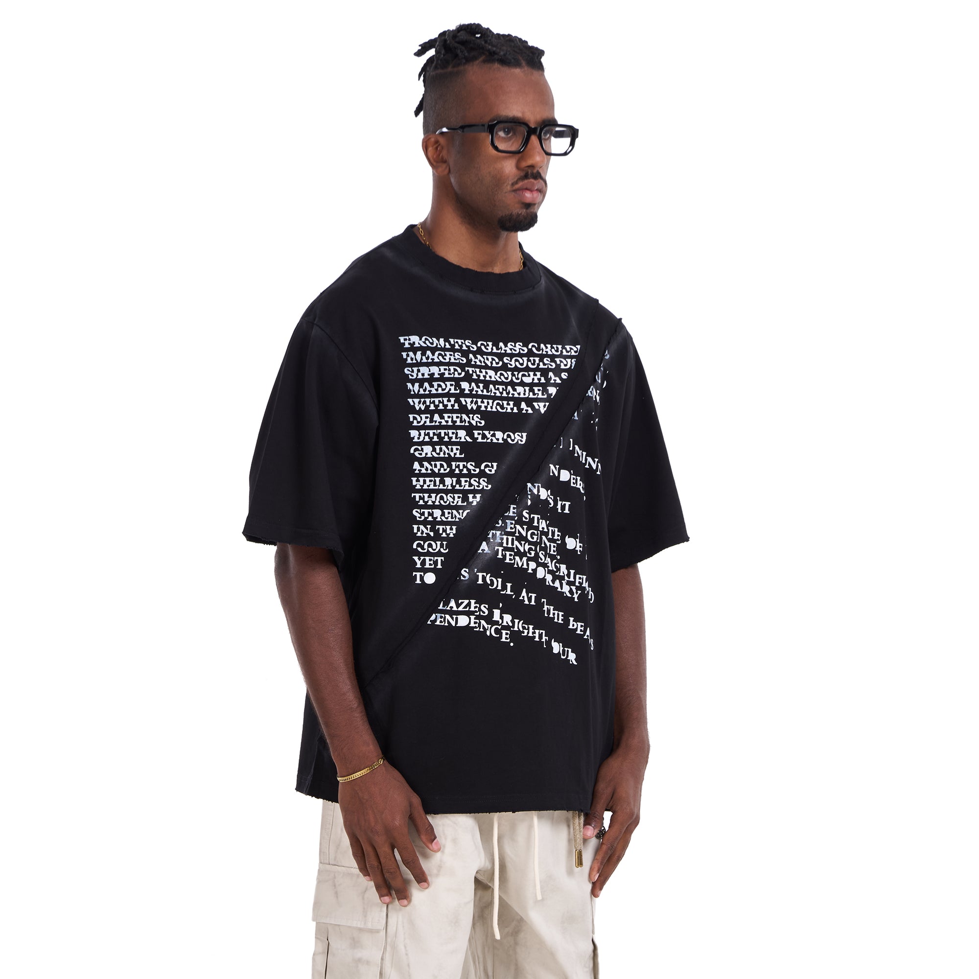 Black Printed Oversize T-shirt