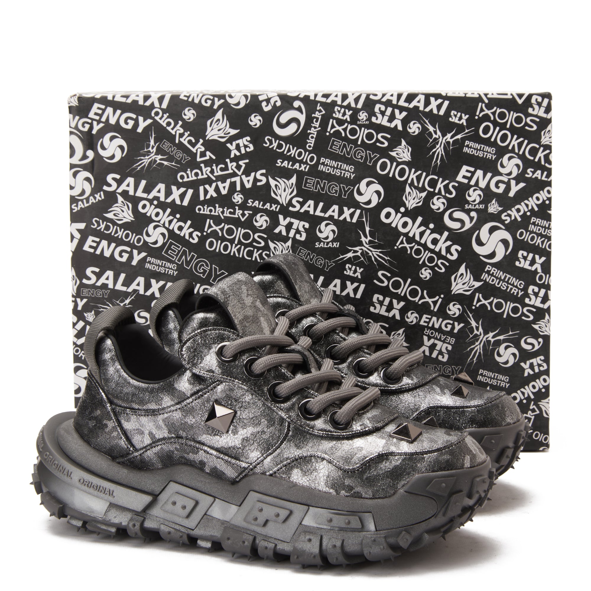 Black&Silver SLX Low Top Chuncky Sneakers Luxury Shoes