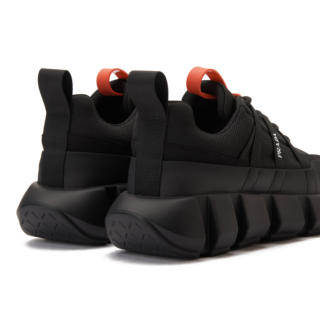 Black Prada With Red Label Sneakers Luxury Shoes