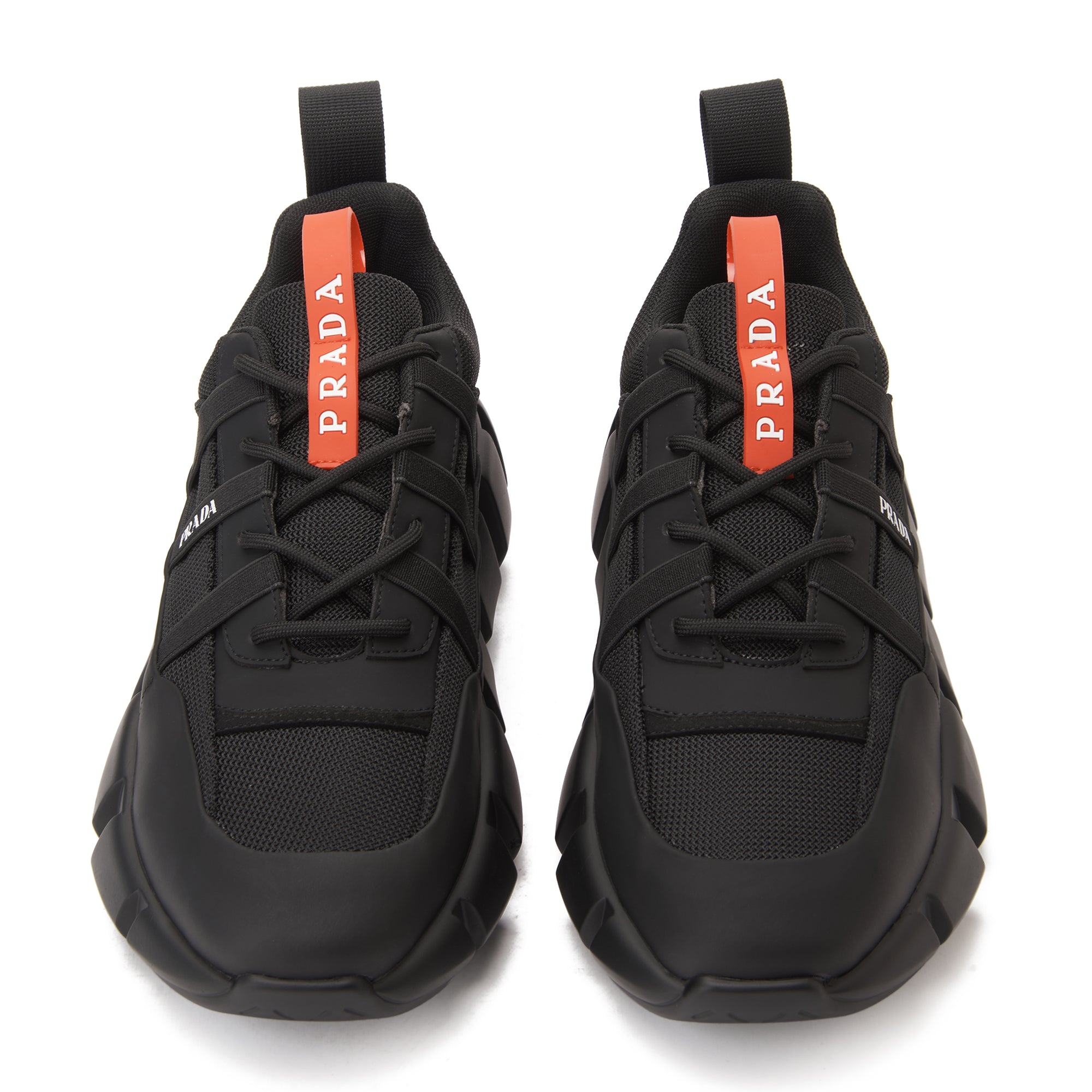 Black Prada With Red Label Sneakers Luxury Shoes