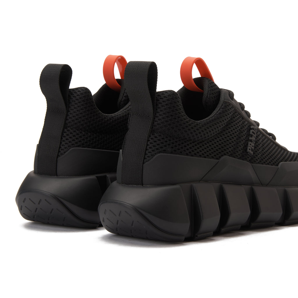 Black Prada With Red Label Sneakers Luxury Shoes