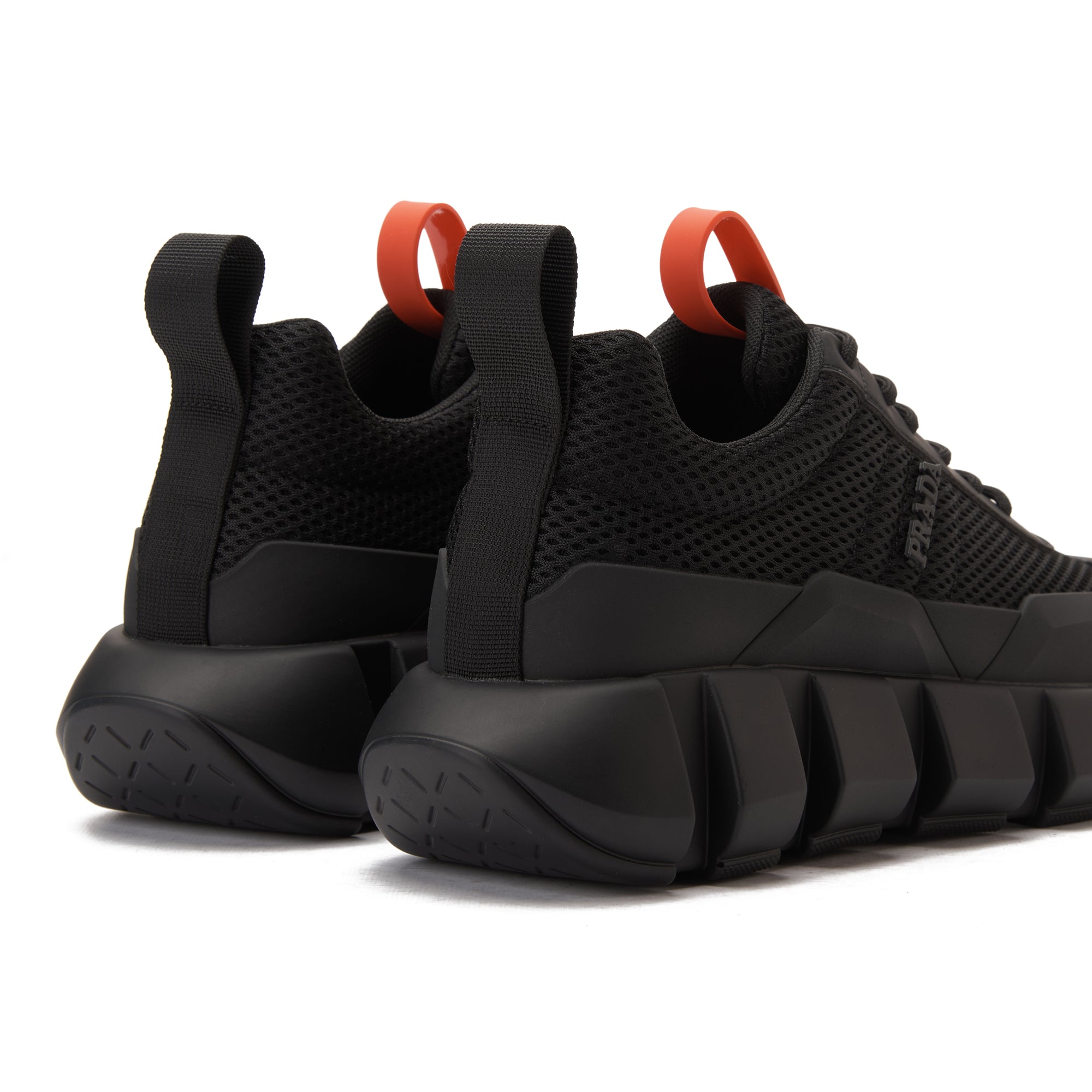 Black Prada With Red Label Sneakers Luxury Shoes