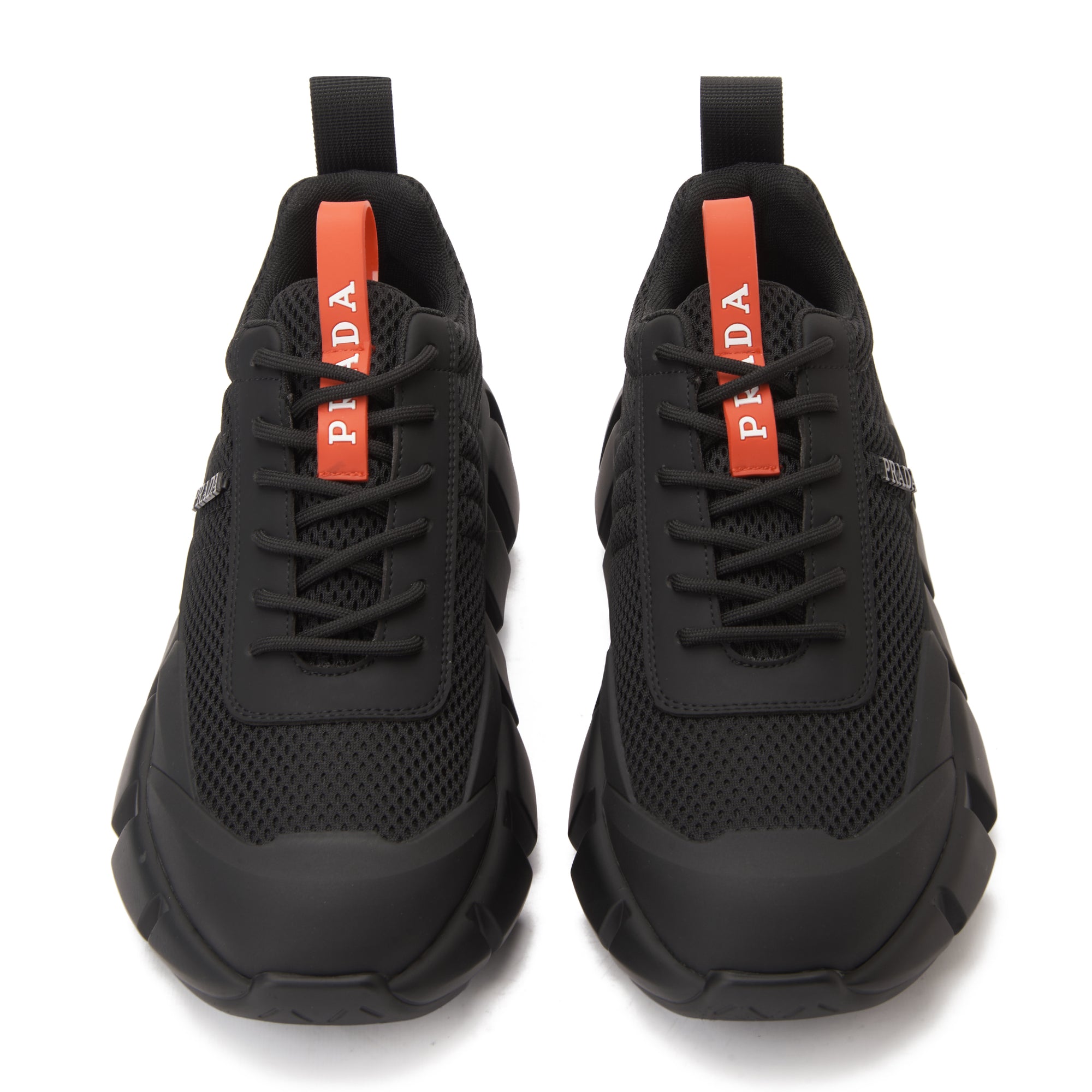 Black Prada With Red Label Sneakers Luxury Shoes