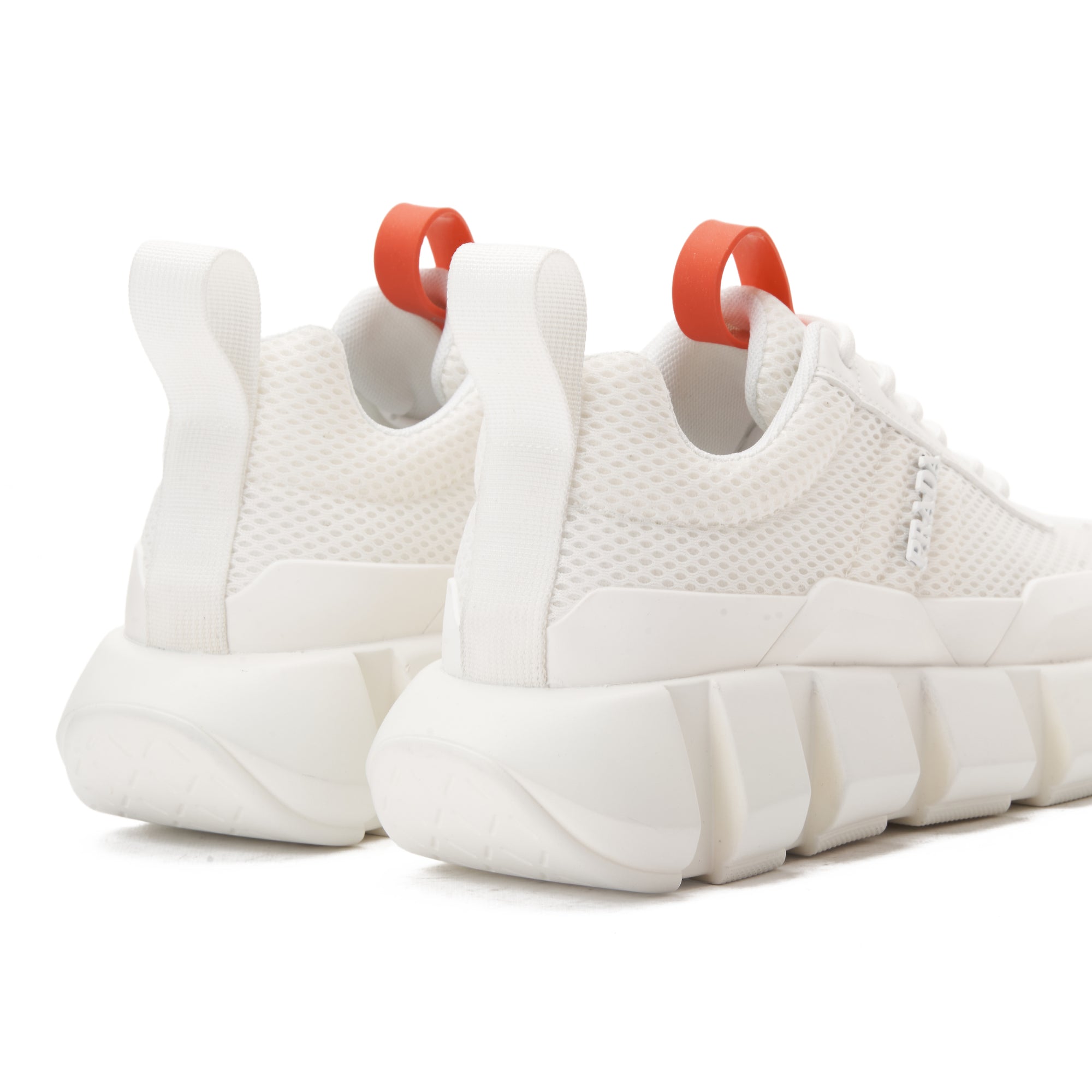 White Prada With Red Label Sneakers Luxury Shoes