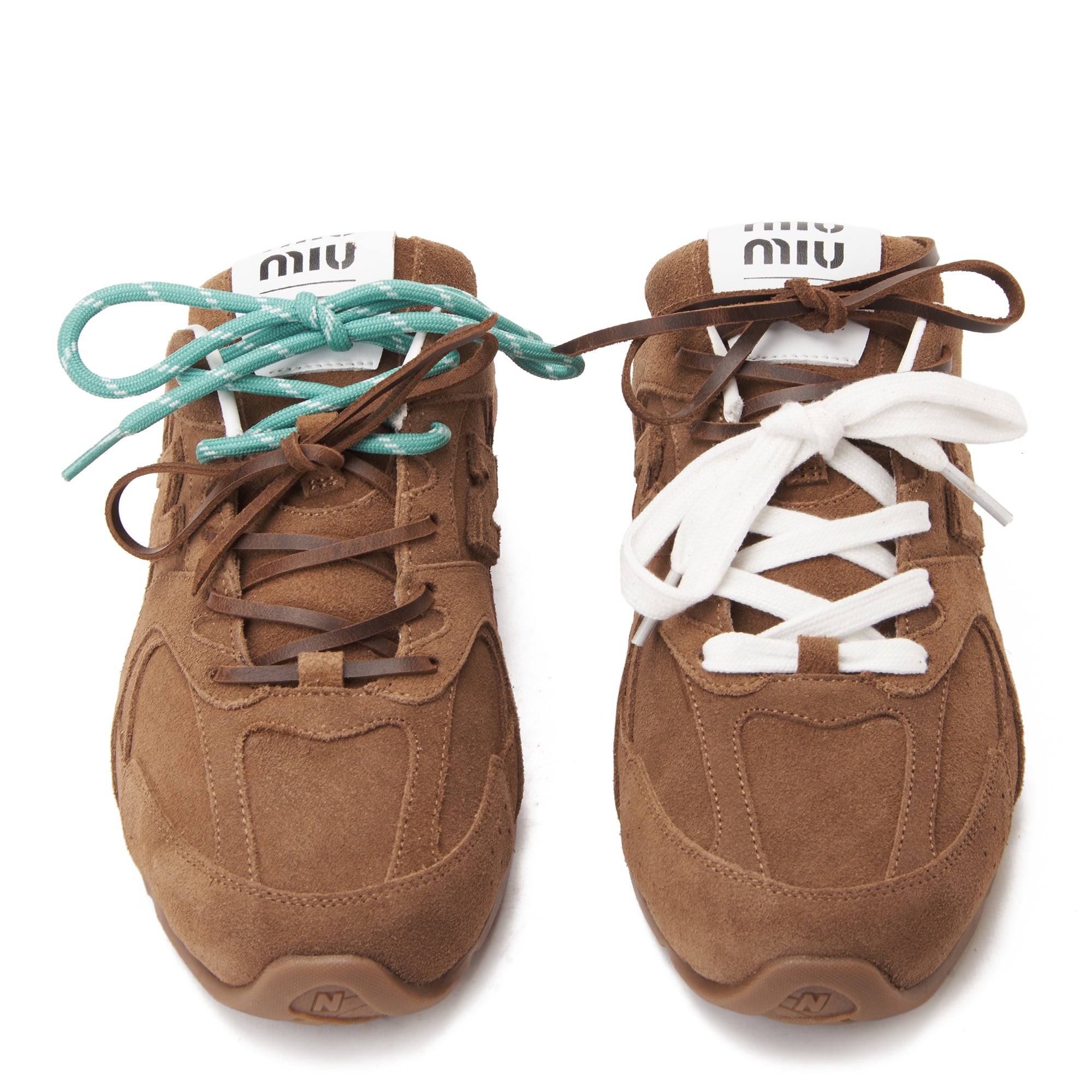 Brown New Balance X Miu Miu 530 SL Suede Mules Luxury Shoes