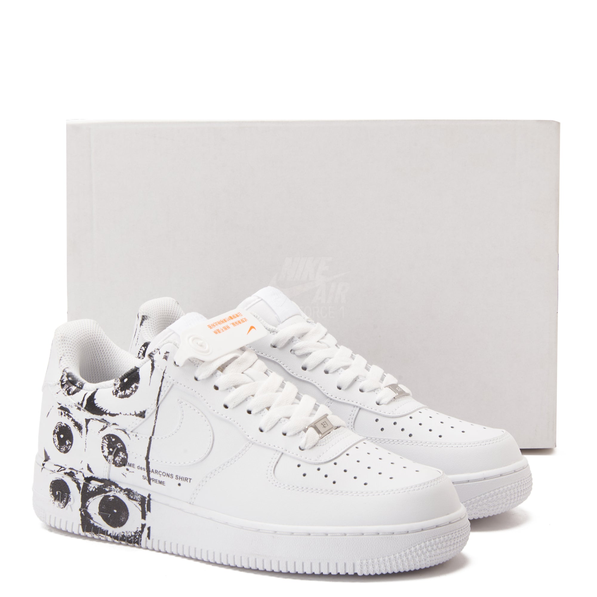 White Air Force X Comme Des Garcons Shirt Low Eyes Sneakers Luxury Shoes