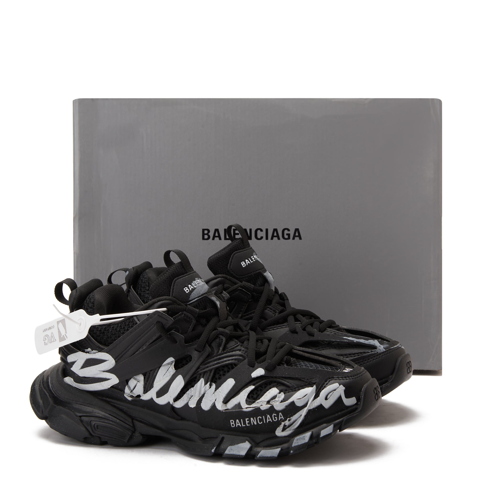 Black Balenciaga Track Signature Sneakers Luxury Shoes