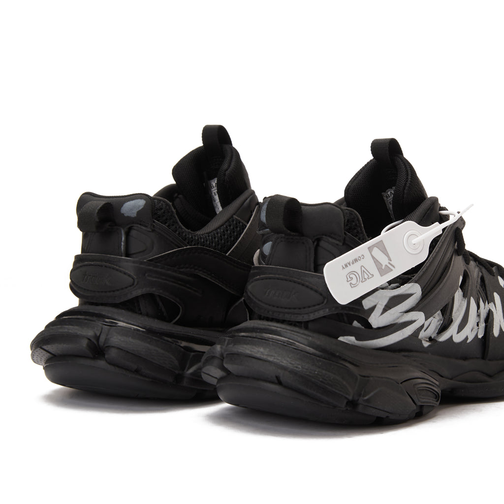 Black Balenciaga Track Signature Sneakers Luxury Shoes