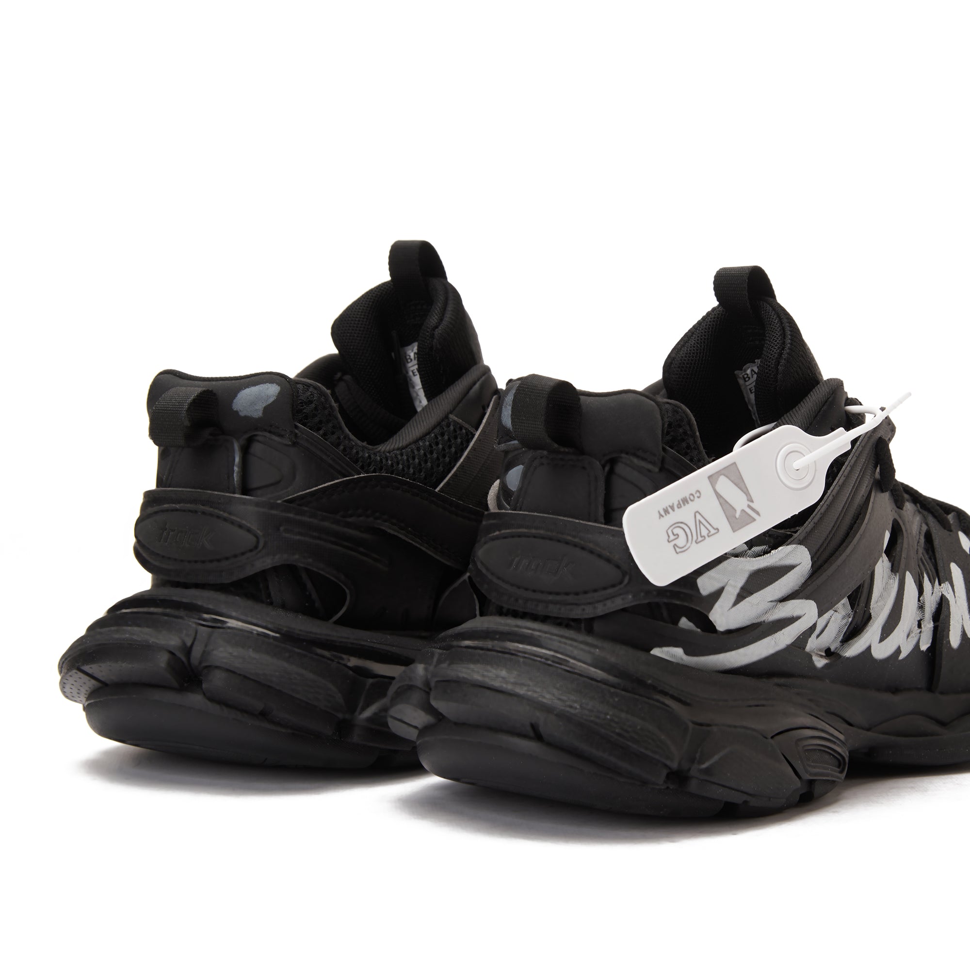Black Balenciaga Track Signature Sneakers Luxury Shoes