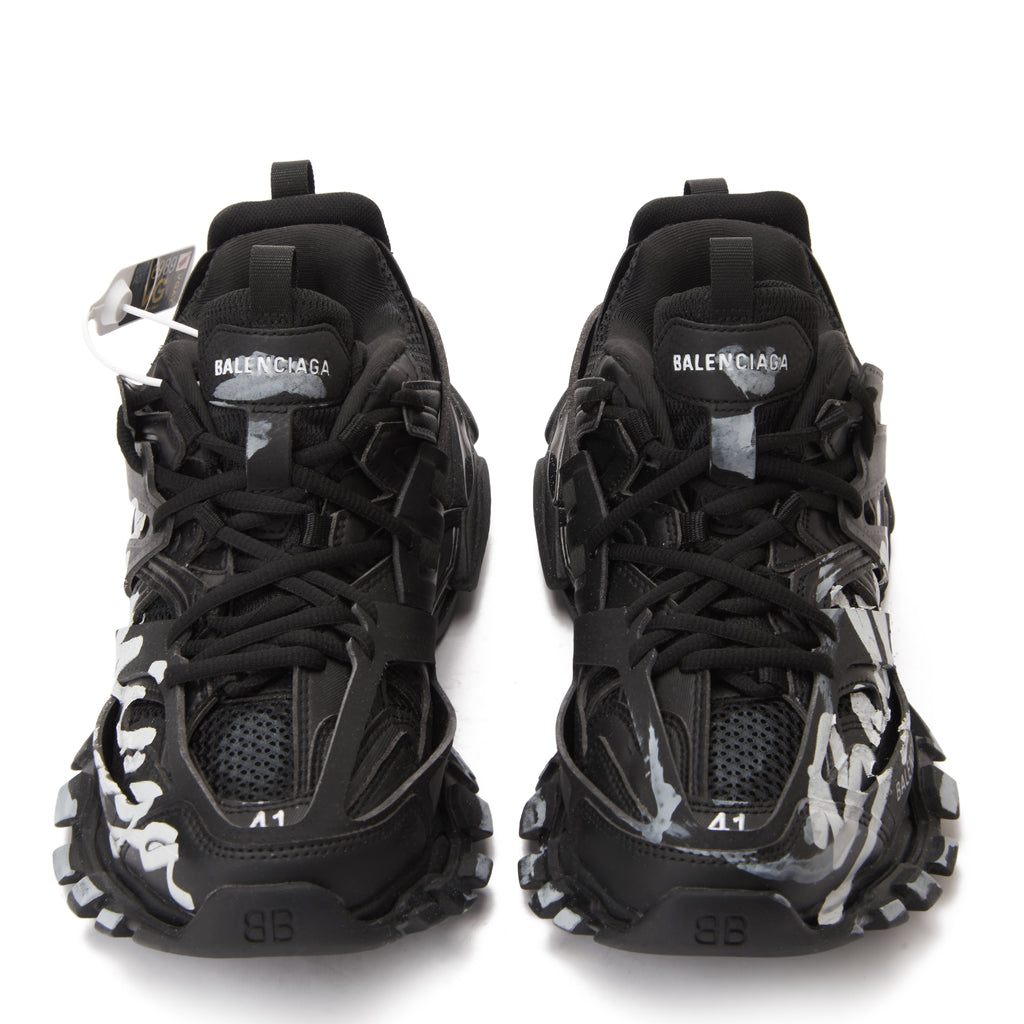 Black Balenciaga Track Signature Sneakers Luxury Shoes