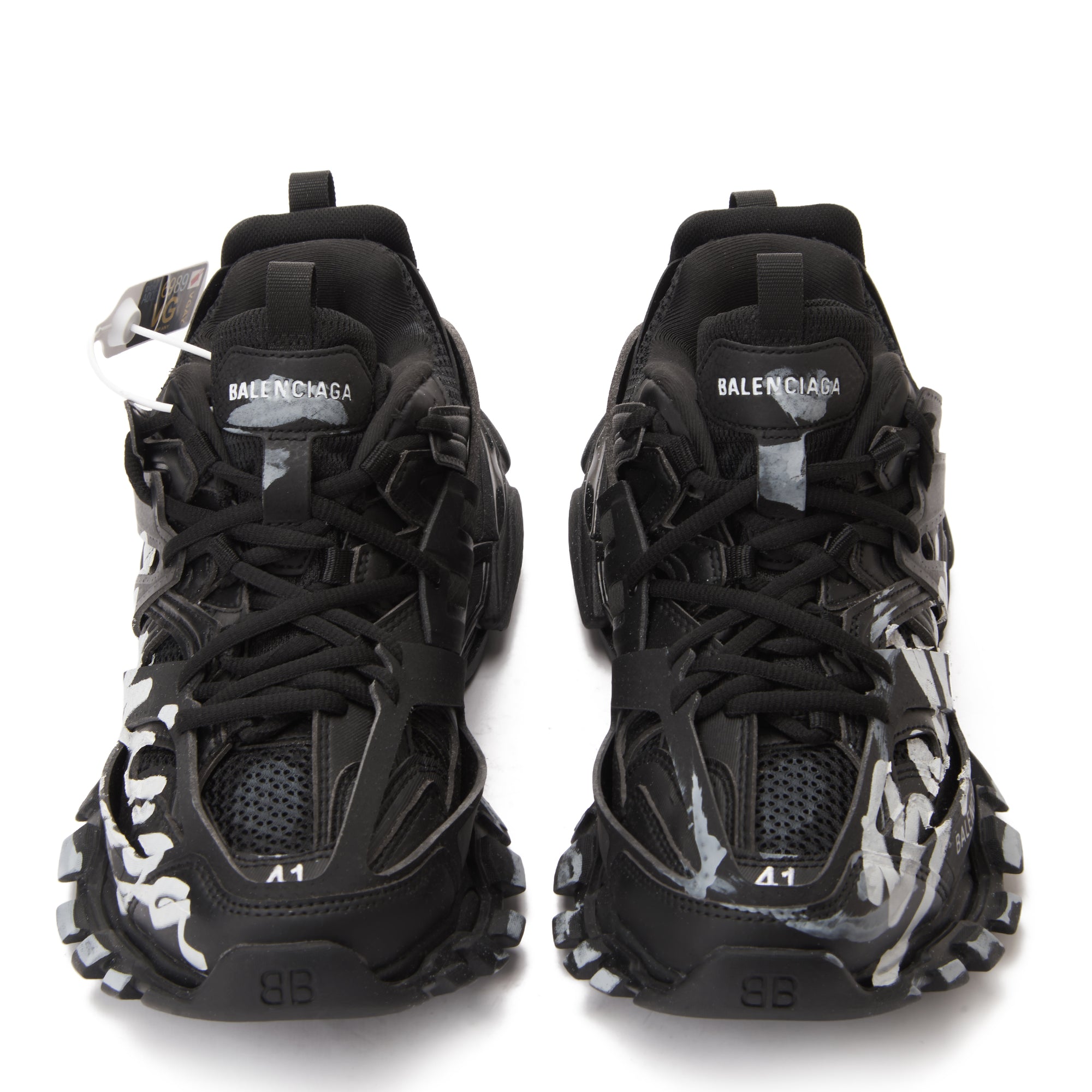 Black Balenciaga Track Signature Sneakers Luxury Shoes