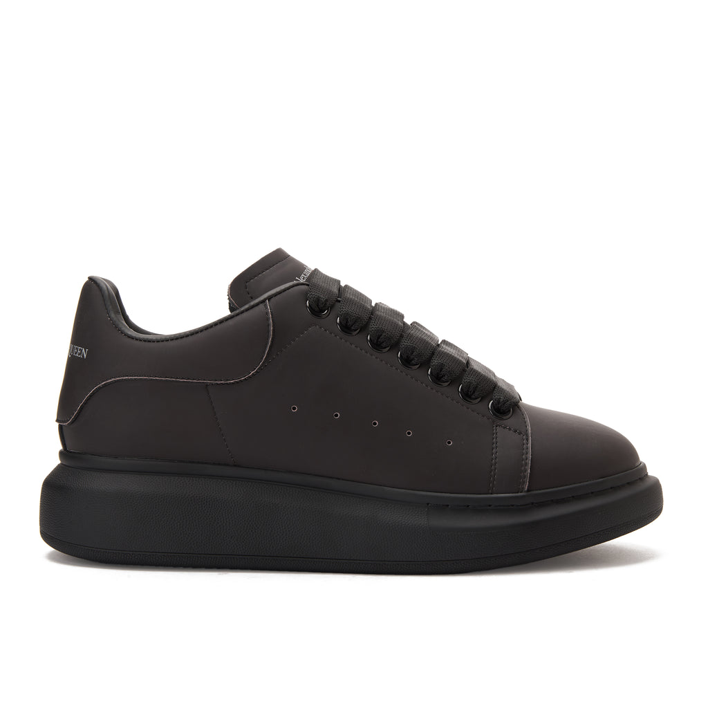 All Black Alexander Mcqueen Red Reflected Sneakers Luxury Shoes