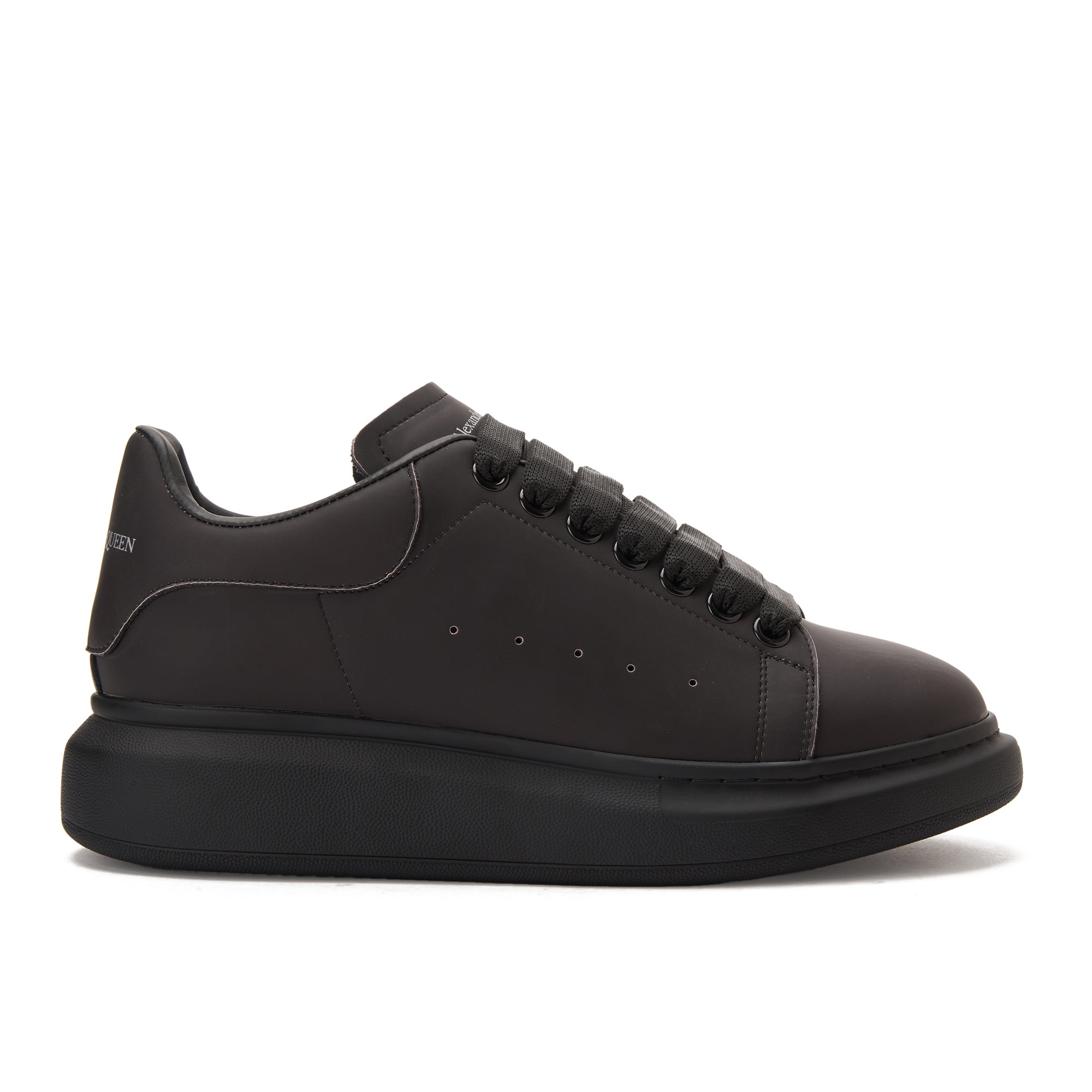 All Black Alexander Mcqueen Red Reflected Sneakers Luxury Shoes