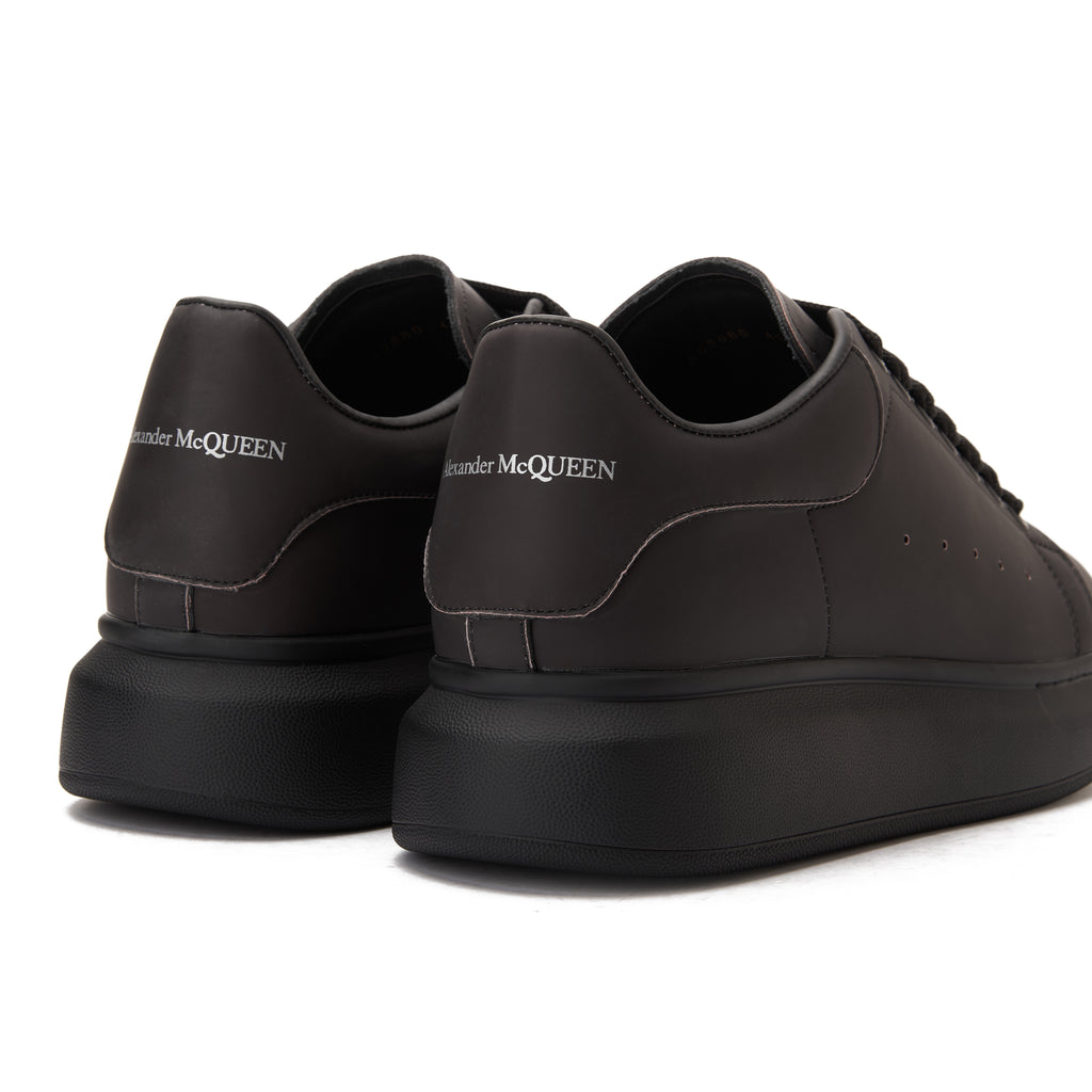 All Black Alexander Mcqueen Red Reflected Sneakers Luxury Shoes