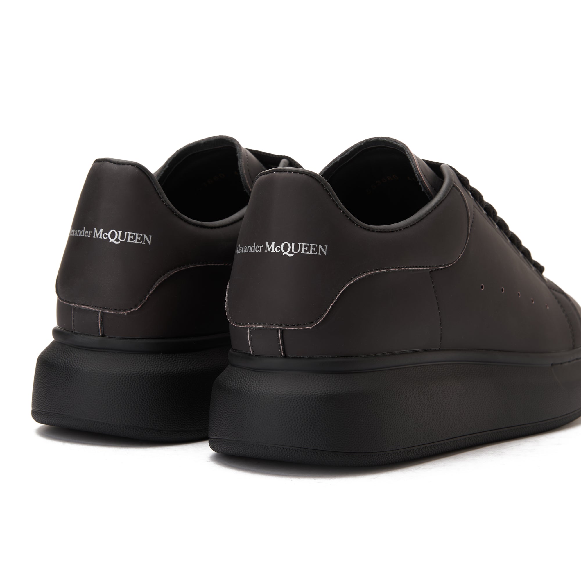 All Black Alexander Mcqueen Red Reflected Sneakers Luxury Shoes