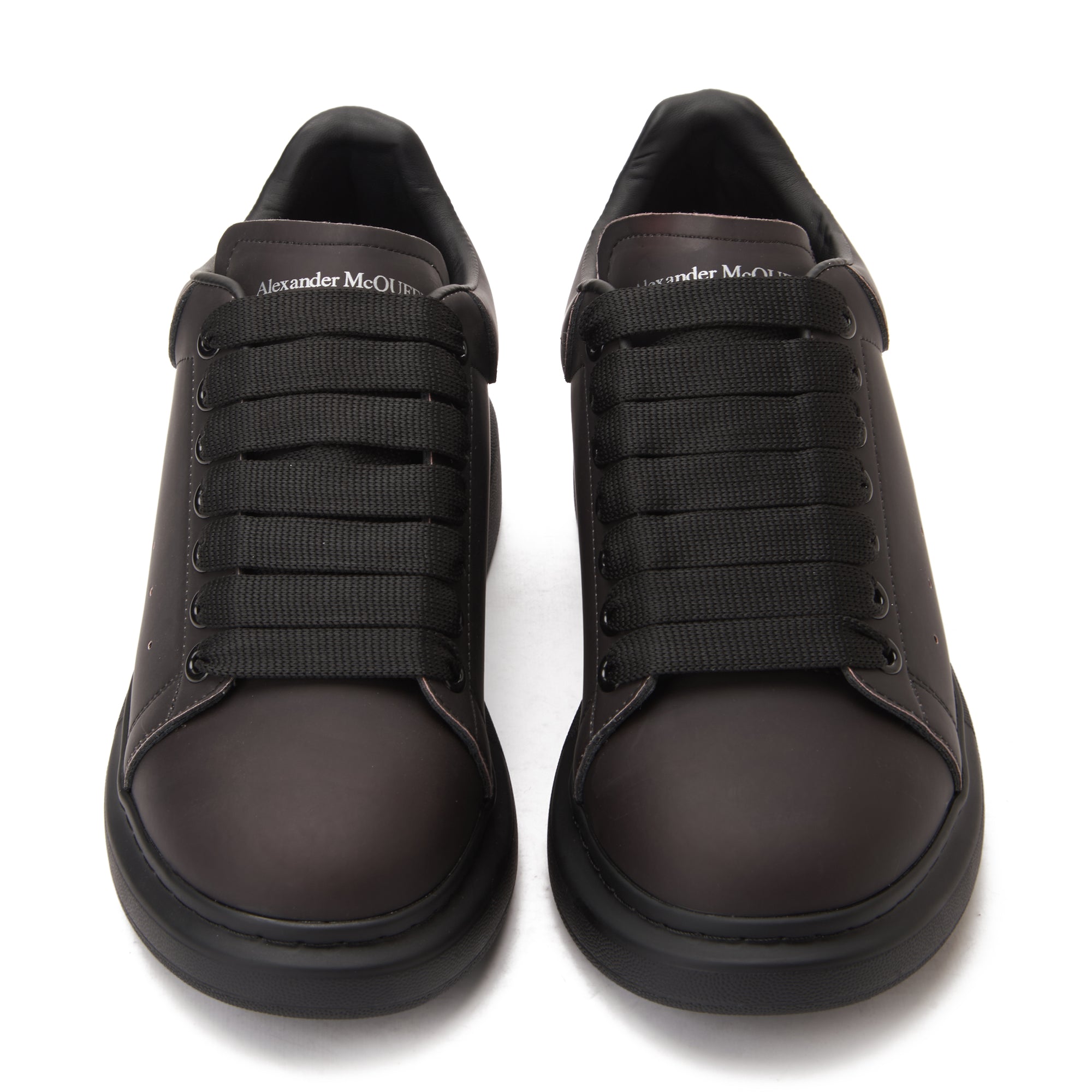 All Black Alexander Mcqueen Red Reflected Sneakers Luxury Shoes