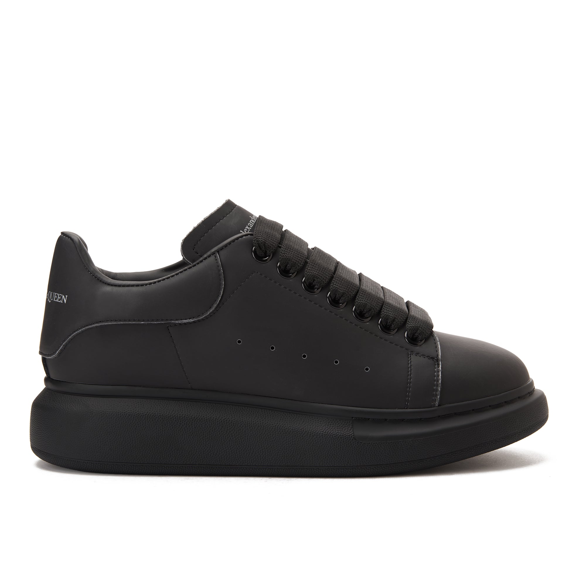 All Black Alexander Mcqueen Blue Reflected Sneakers Luxury Shoes