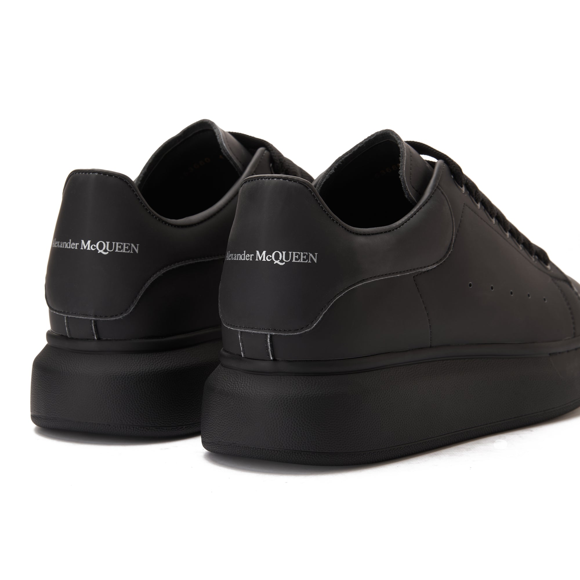 All Black Alexander Mcqueen Blue Reflected Sneakers Luxury Shoes