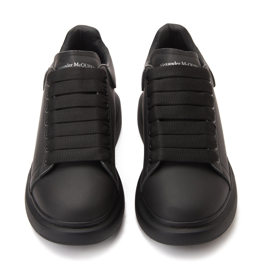 All Black Alexander Mcqueen Blue Reflected Sneakers Luxury Shoes