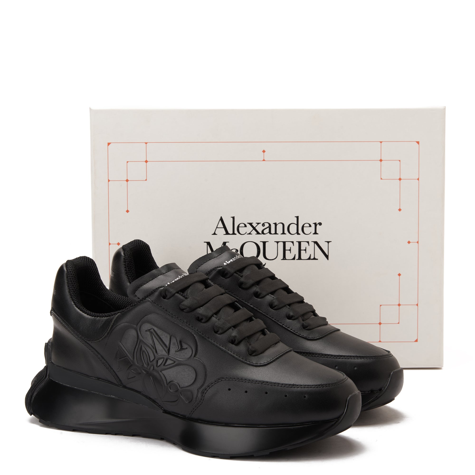 All Black Alexander McQueen Sprint Runner Sneakers Luxury Shoes
