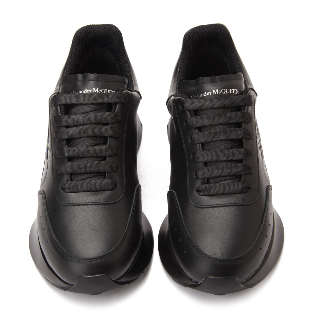 All Black Alexander McQueen Sprint Runner Sneakers Luxury Shoes