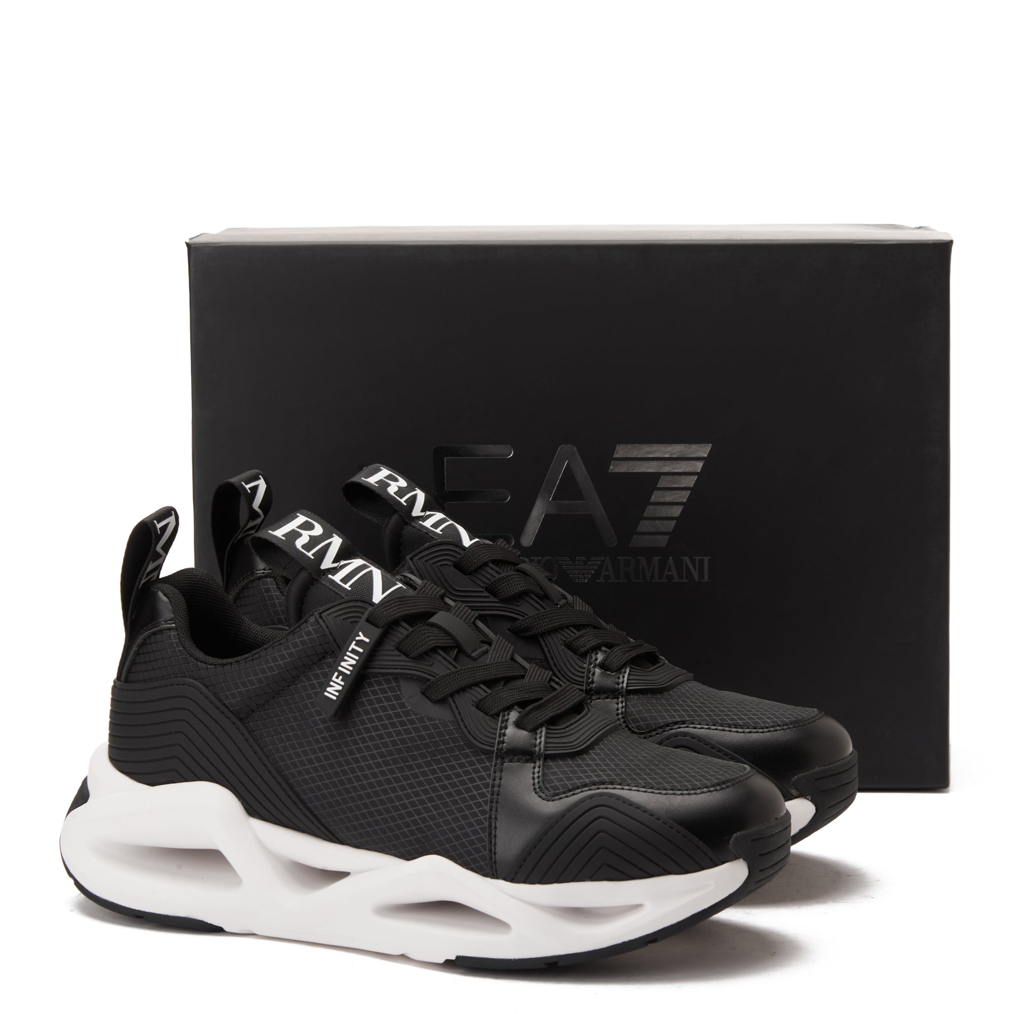 Black&White EA7 Emporio Armani Infinity Evolution Sneakers Luxury Shoes