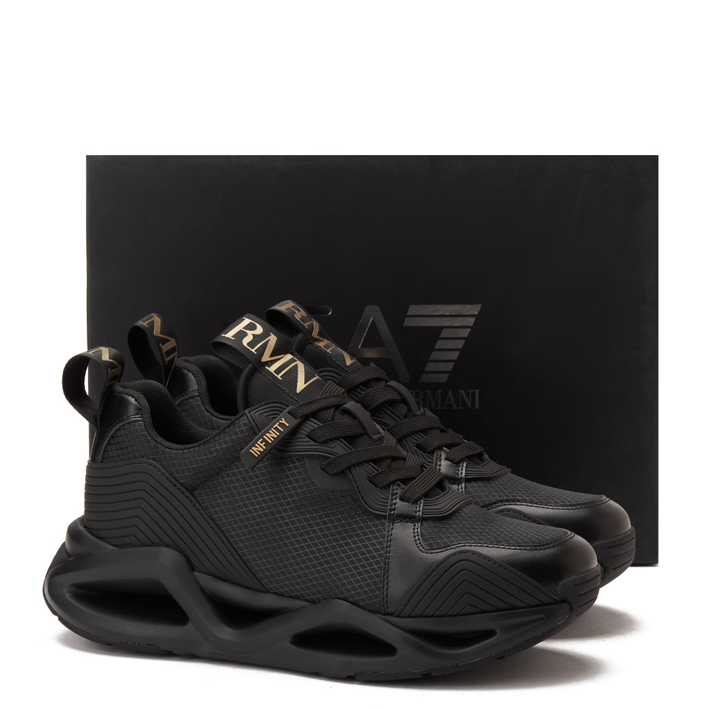 Black&Gold EA7 Emporio Armani Infinity Evolution Sneakers Luxury Shoes