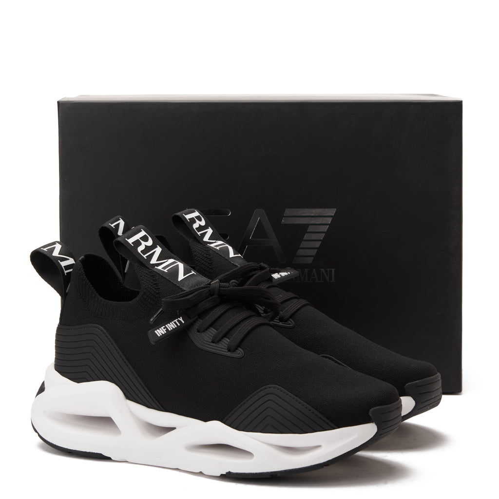 Black EA7 Emporio Armani Infinity Sneaker Luxury Shoes