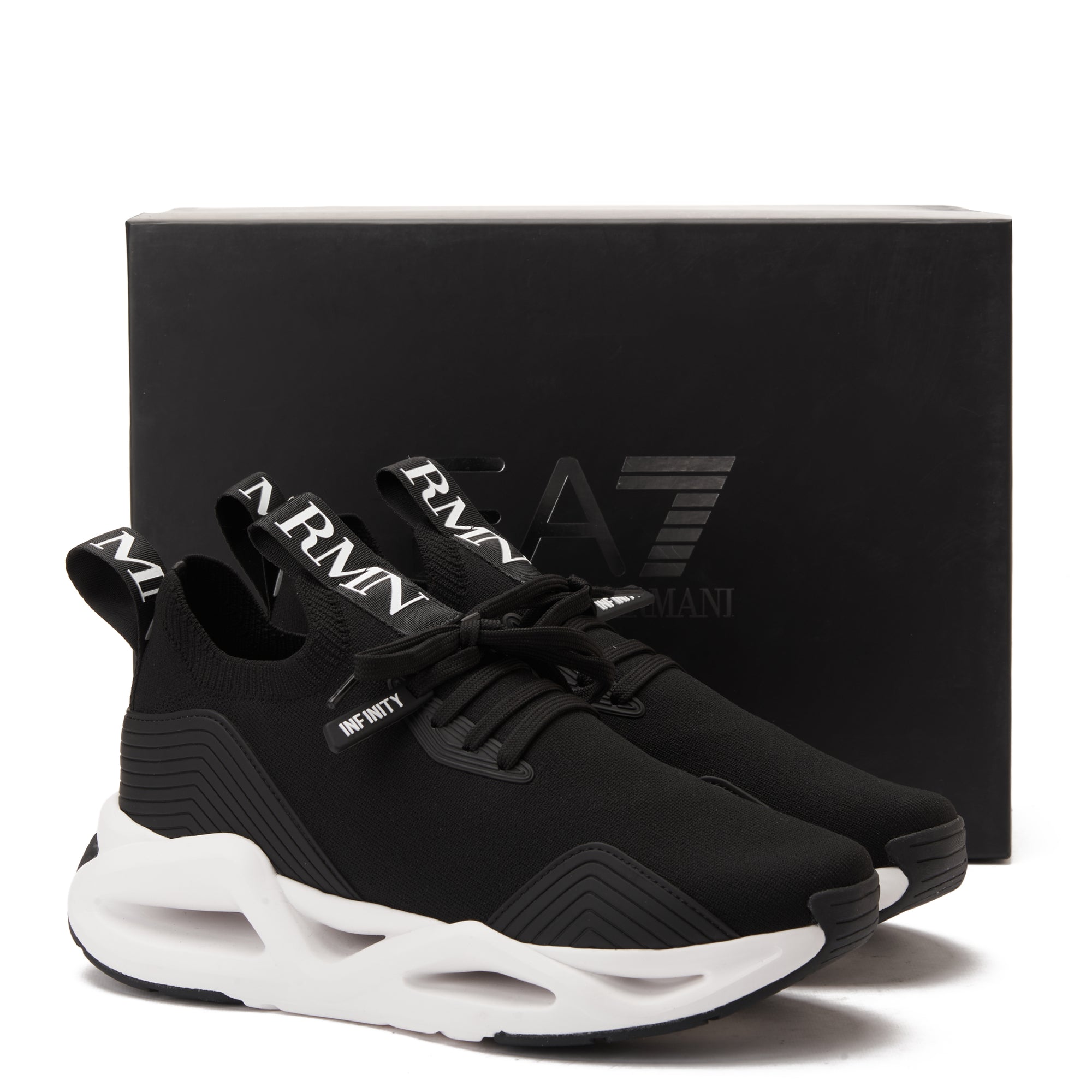 Black EA7 Emporio Armani Infinity Sneaker Luxury Shoes