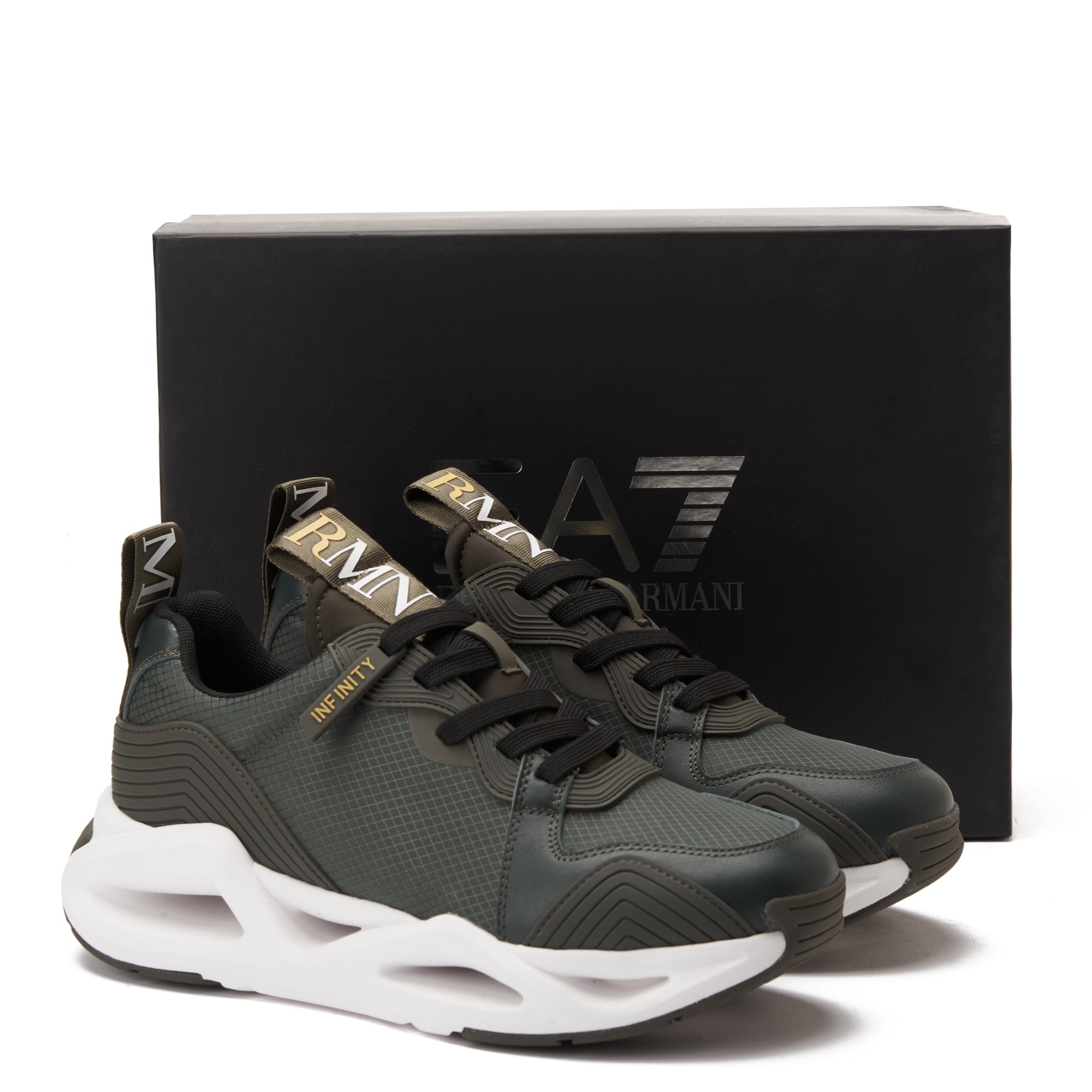 Olive EA7 Emporio Armani Infinity Evolution Sneakers Luxury Shoes