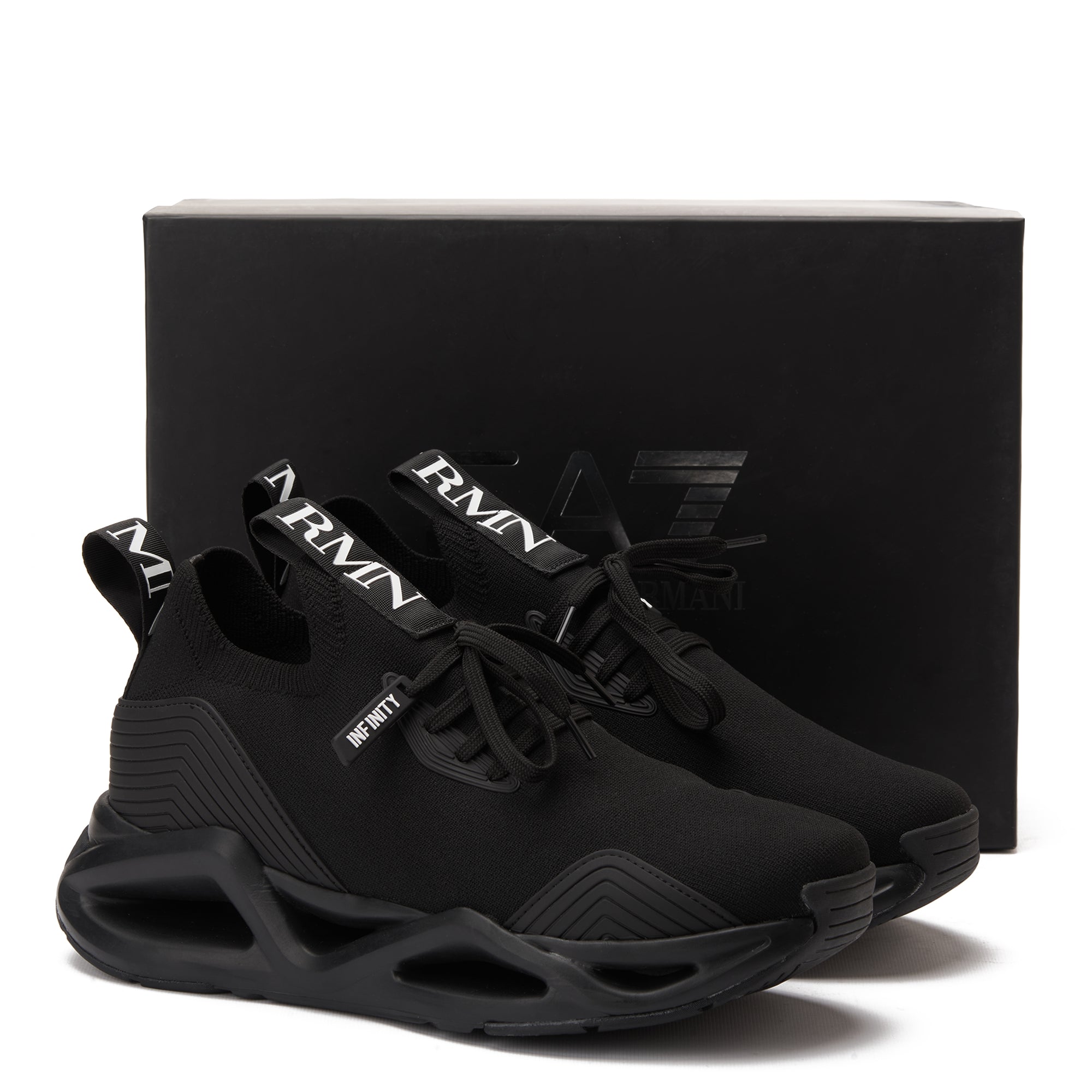 All Black EA7 Emporio Armani Infinity Sneaker Luxury Shoes