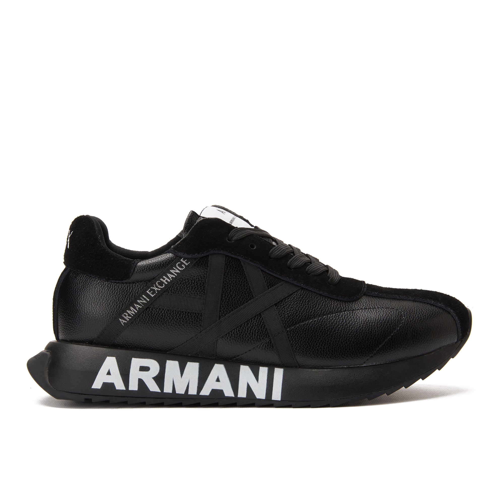 Black Armani Exchange In Logo Sneakers Luxury Shoes