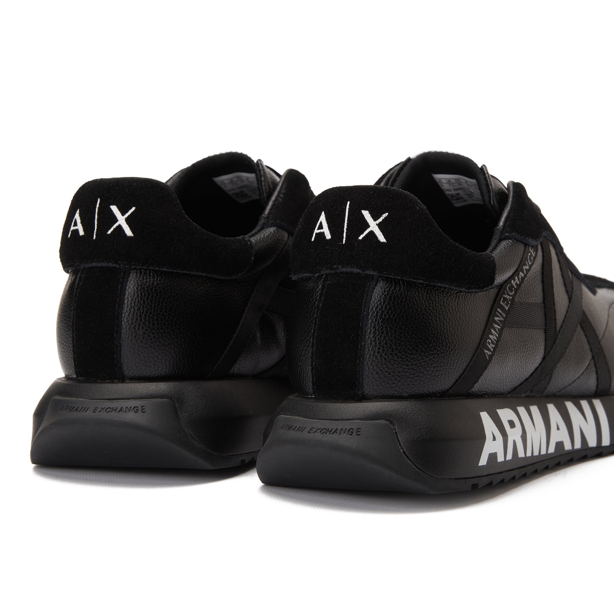 Black Armani Exchange In Logo Sneakers Luxury Shoes