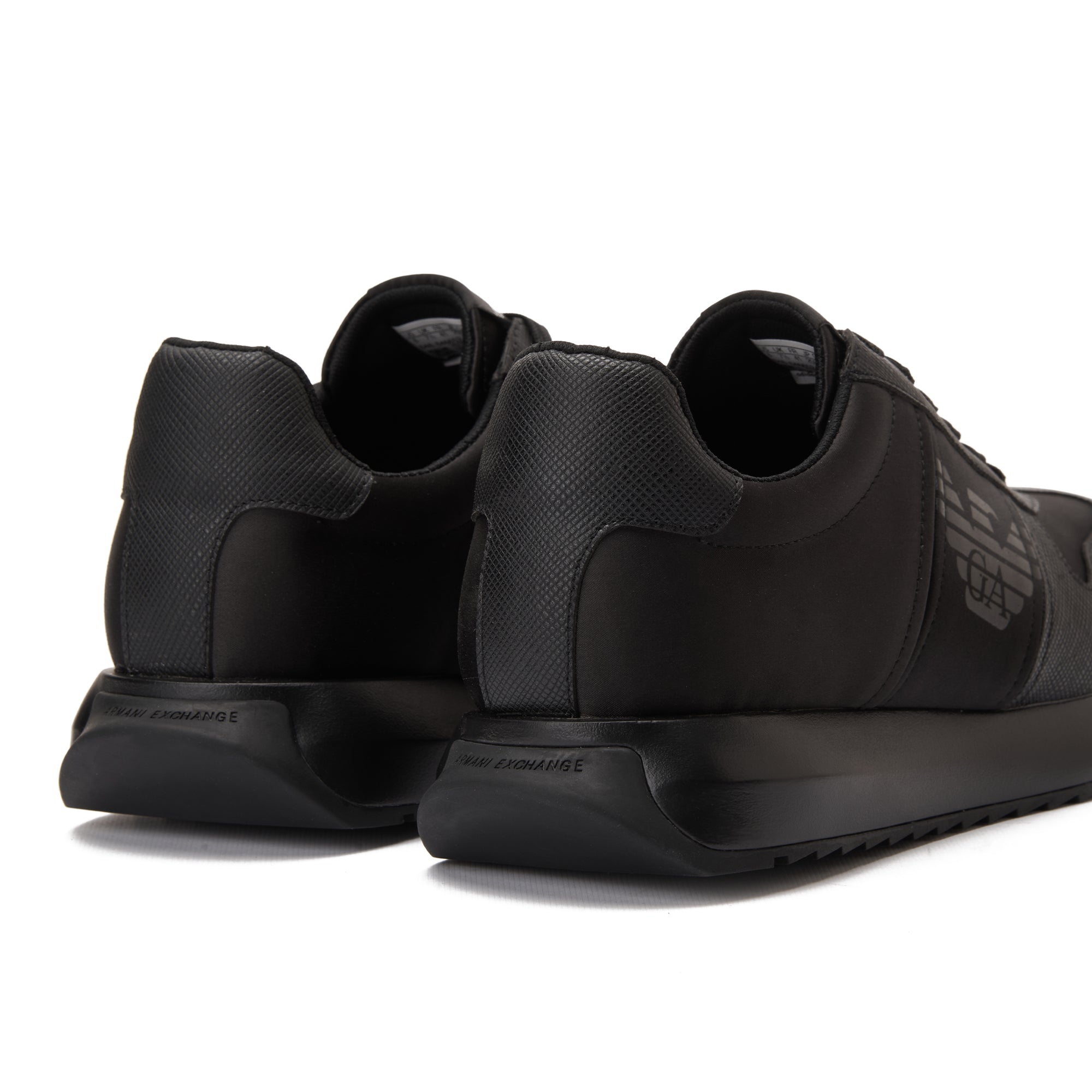 All Black Armani Exchange Low Top Sneakers Luxury Shoes