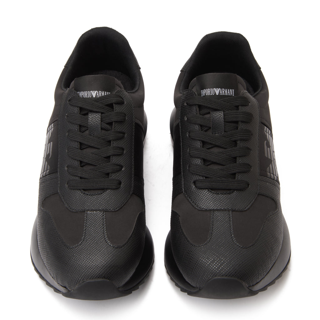 All Black Armani Exchange Low Top Sneakers Luxury Shoes