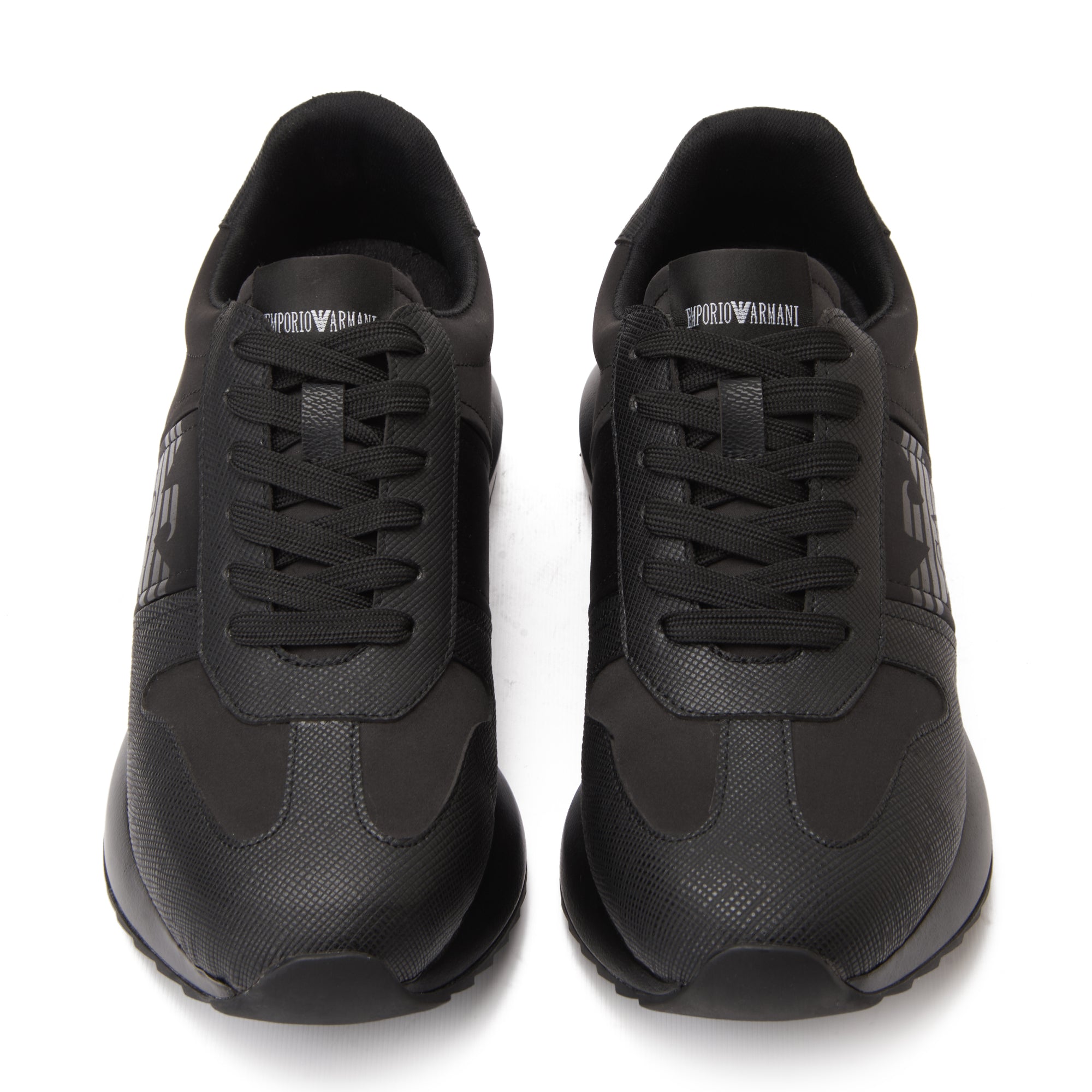 All Black Armani Exchange Low Top Sneakers Luxury Shoes