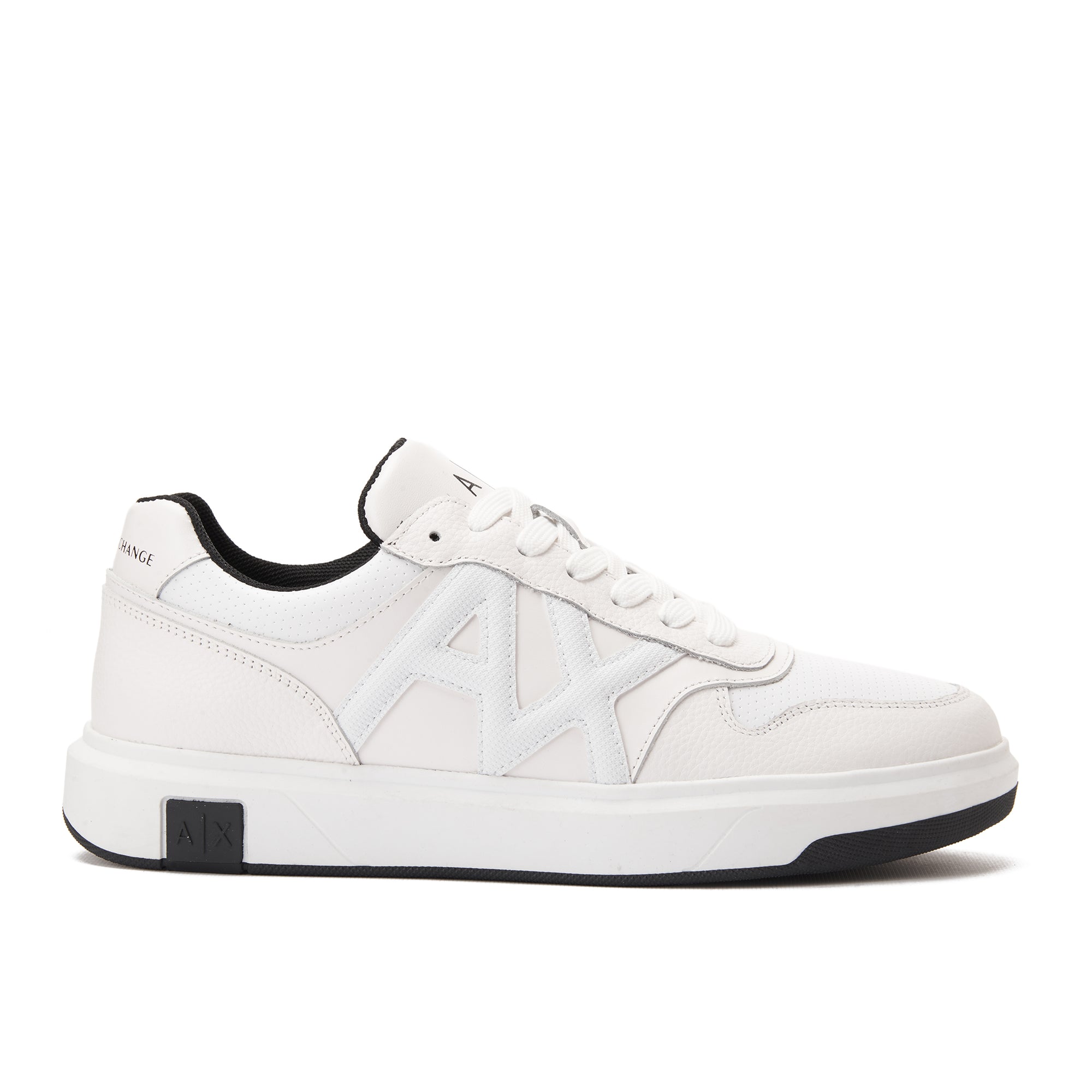 White Armani Exchange With Contrasting Details And Side Logo Sneakers Luxury Shoes
