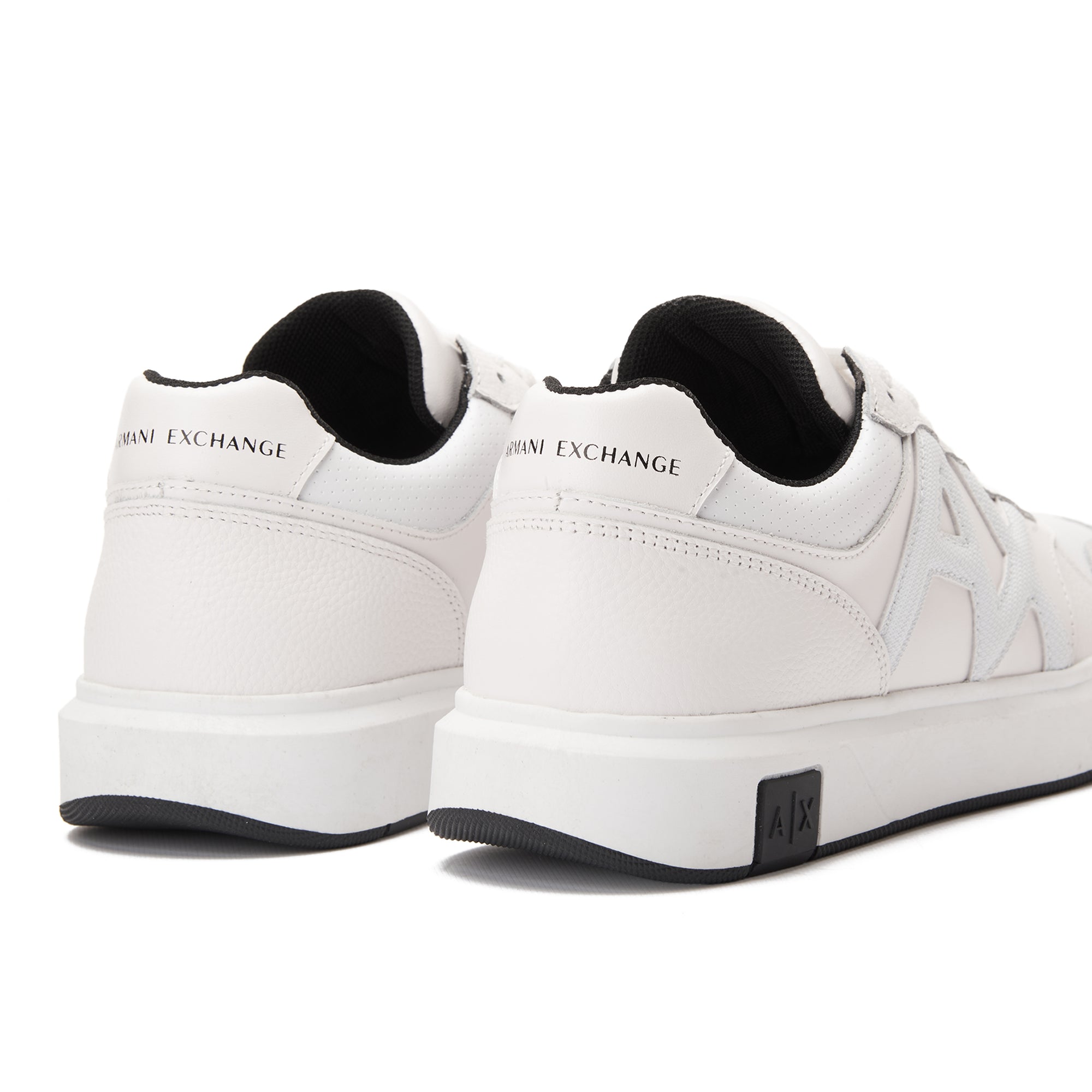 White Armani Exchange With Contrasting Details And Side Logo Sneakers Luxury Shoes