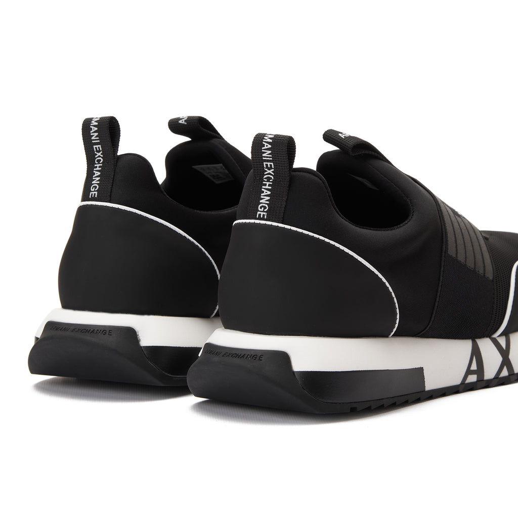 Black Armani Exchange Runner With Strap Sneakers Luxury Shoes
