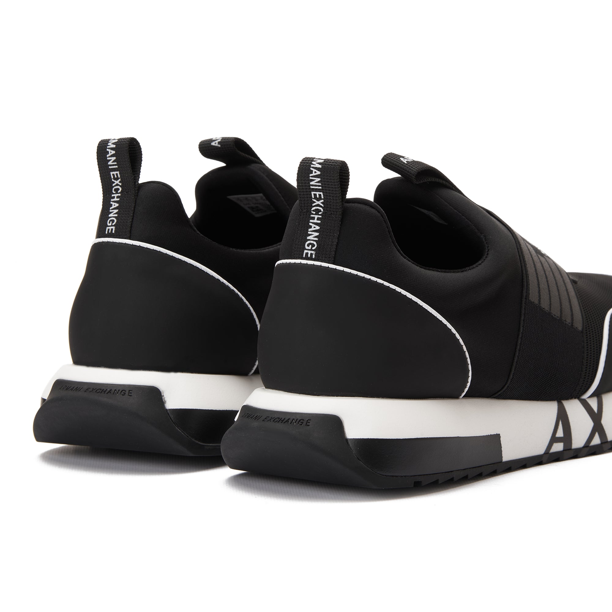 Black Armani Exchange Runner With Strap Sneakers Luxury Shoes