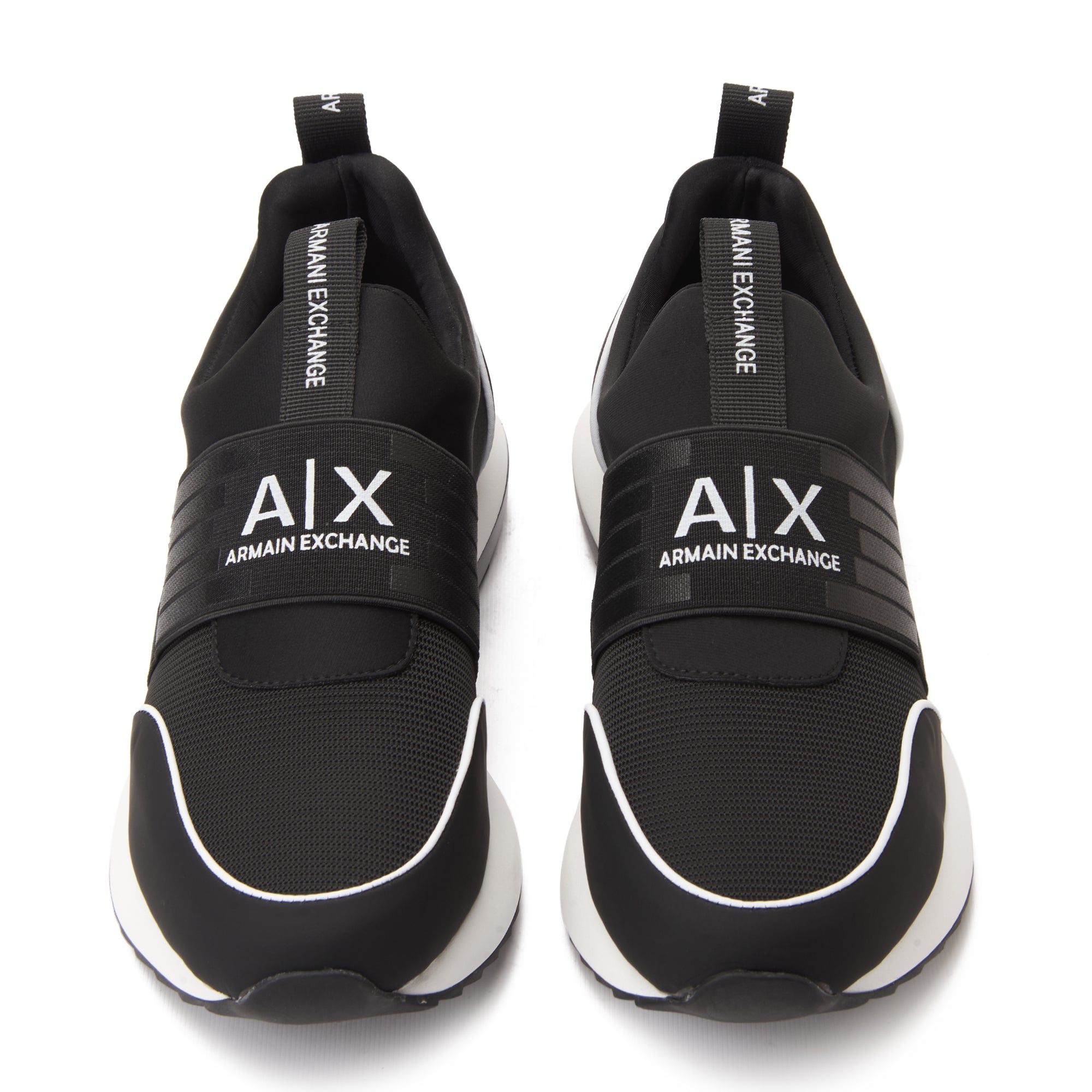 Black Armani Exchange Runner With Strap Sneakers Luxury Shoes