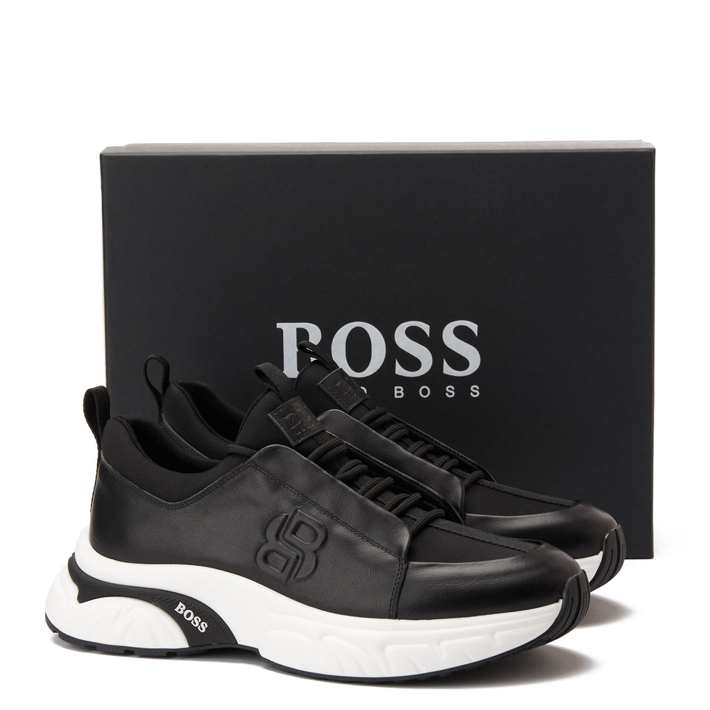Black Hugo Boss Suede Sneakers Luxury Shoes