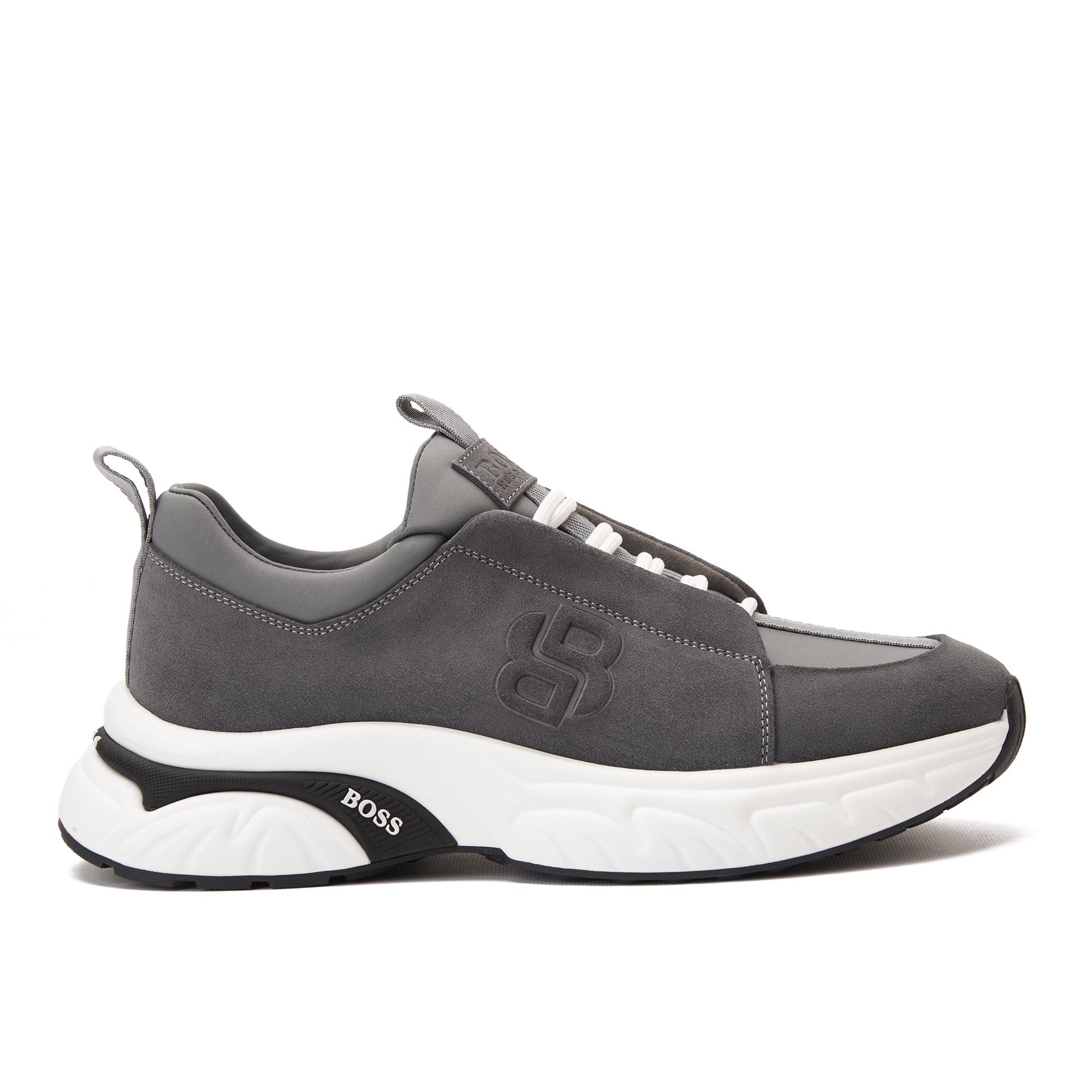 Gray Hugo Boss Suede Sneakers Luxury Shoes