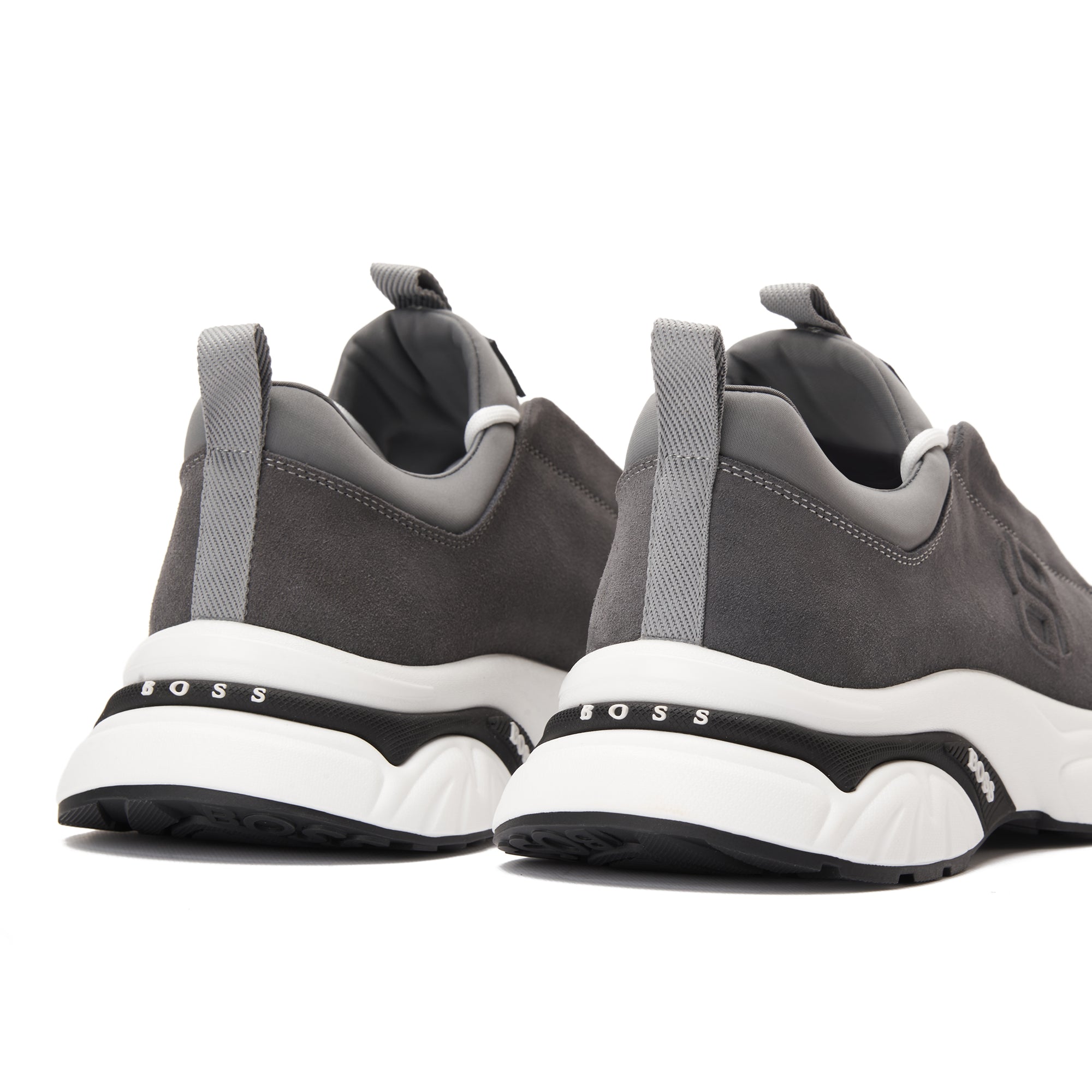 Gray Hugo Boss Suede Sneakers Luxury Shoes